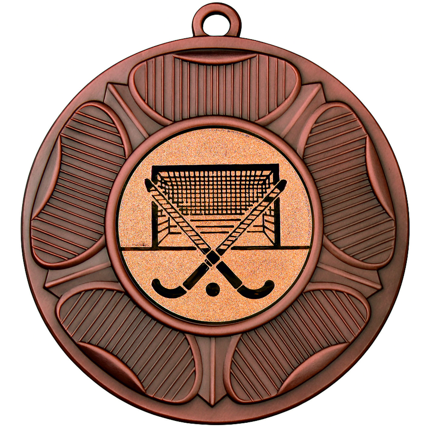 Bronze Tudor Rose Hockey Medal - FREE Ribbon - BIE.M9458.03