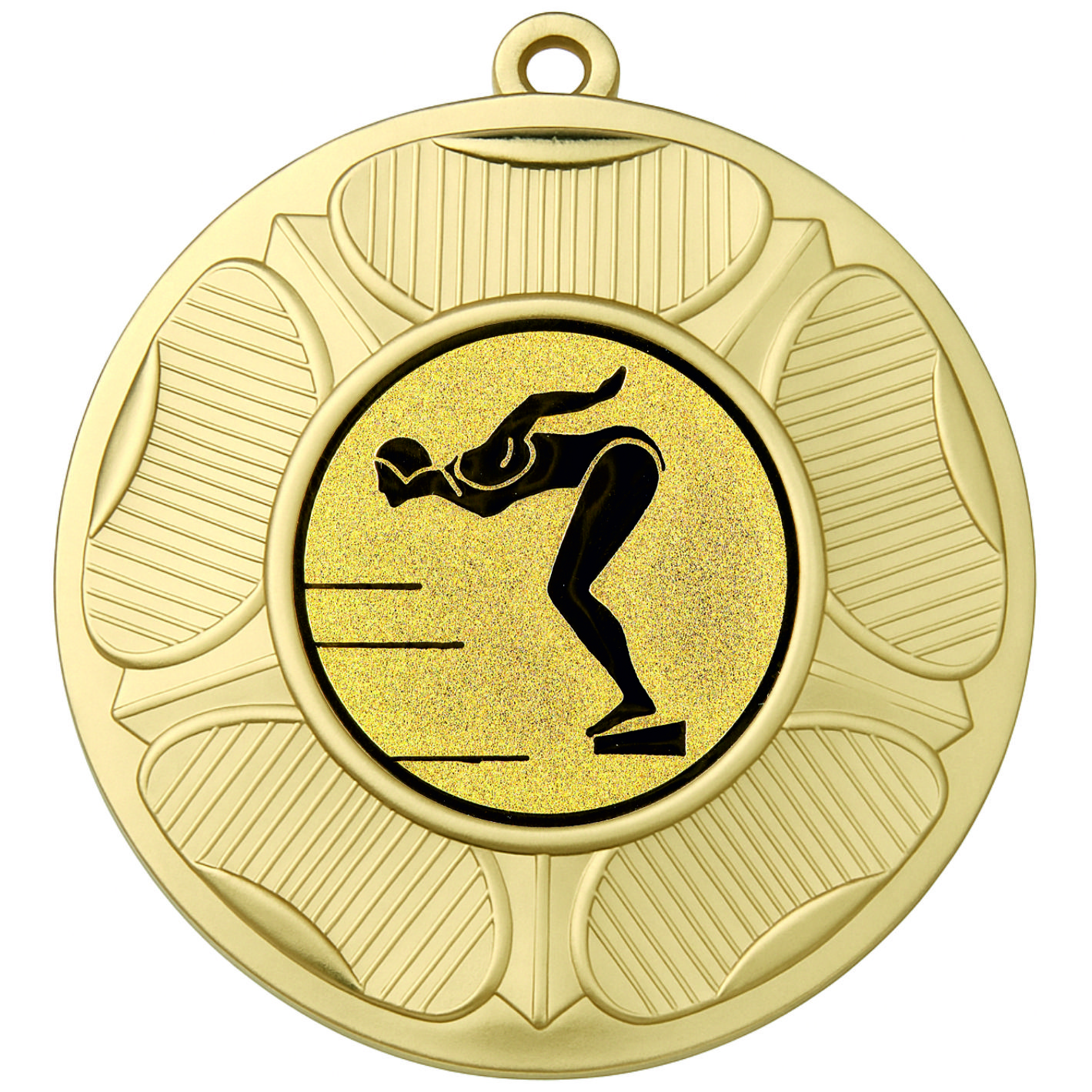Gold Tudor Rose Female Swimming Medal-FREE Ribbon-BIE.M9458.01