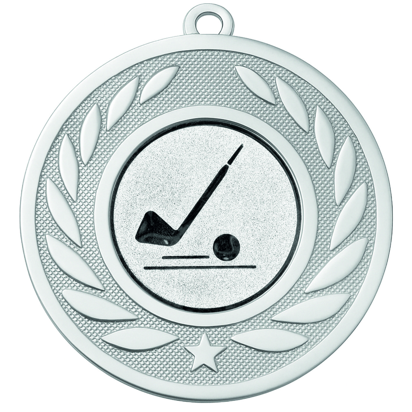 Silver Laurel Golf Putter Medal - FREE Ribbon - BIE.M9459.02