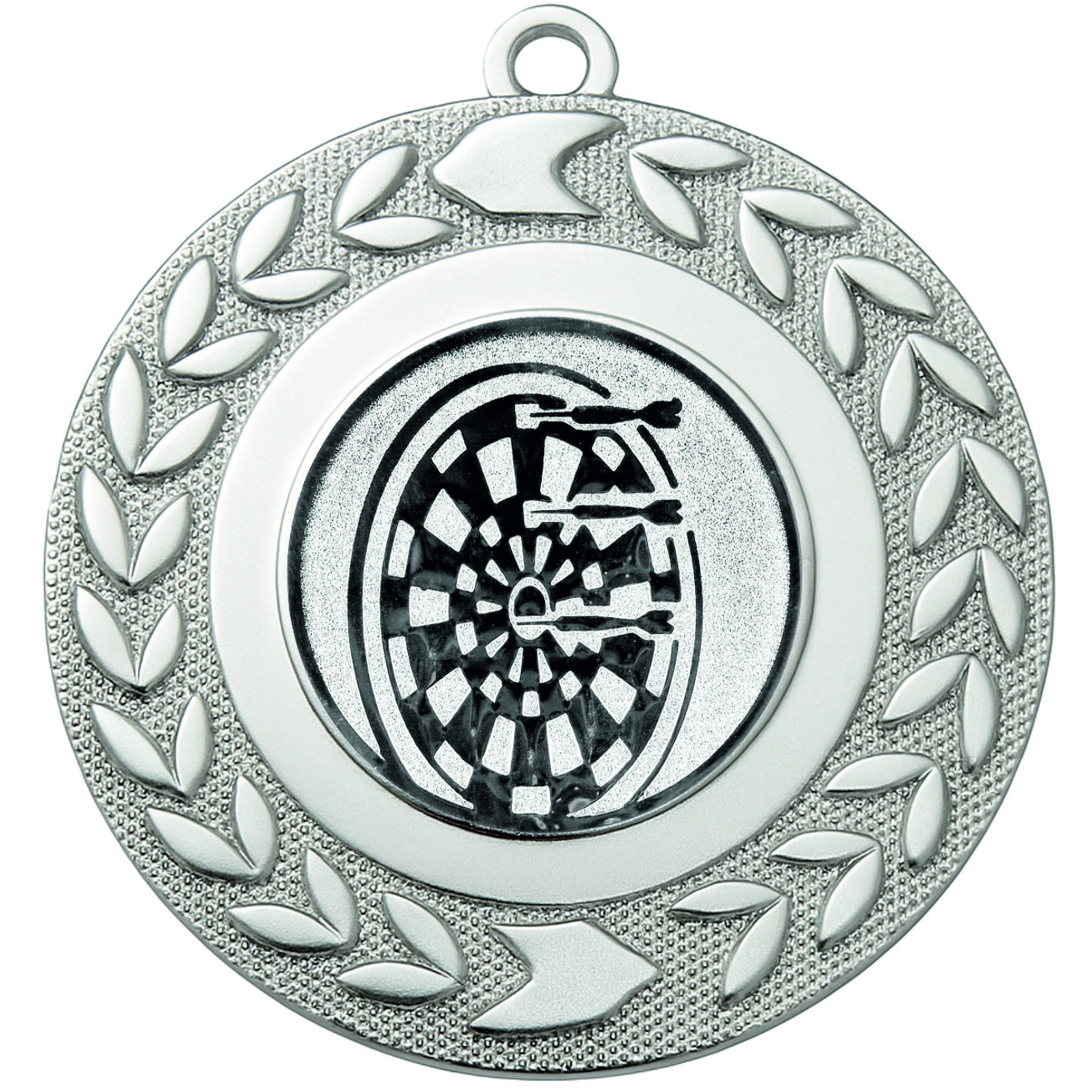 Silver Wreath Darts Medal - FREE Ribbon - BIE.M9460.02
