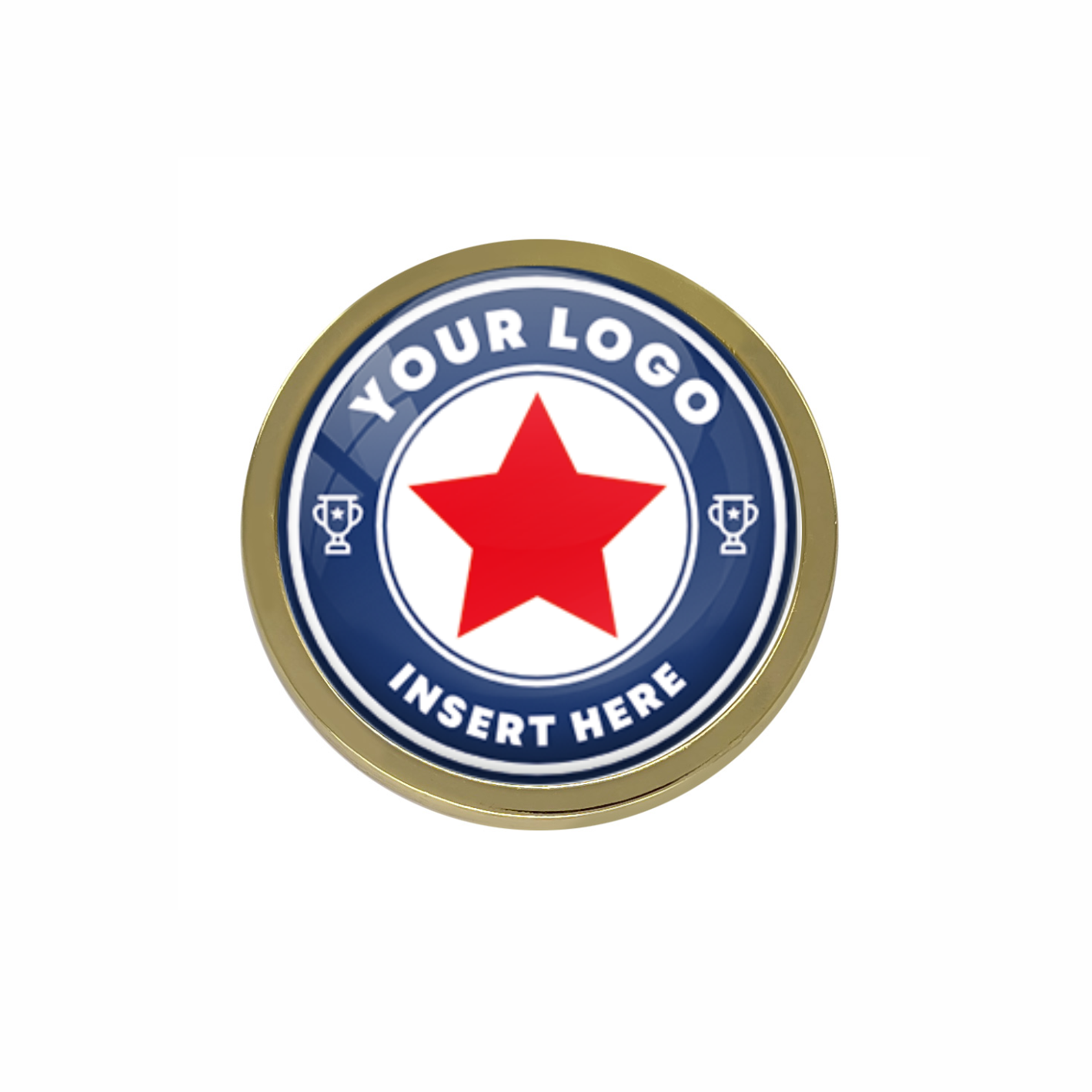 Gold Bespoke Your Logo Round Metal Badge - 19mm