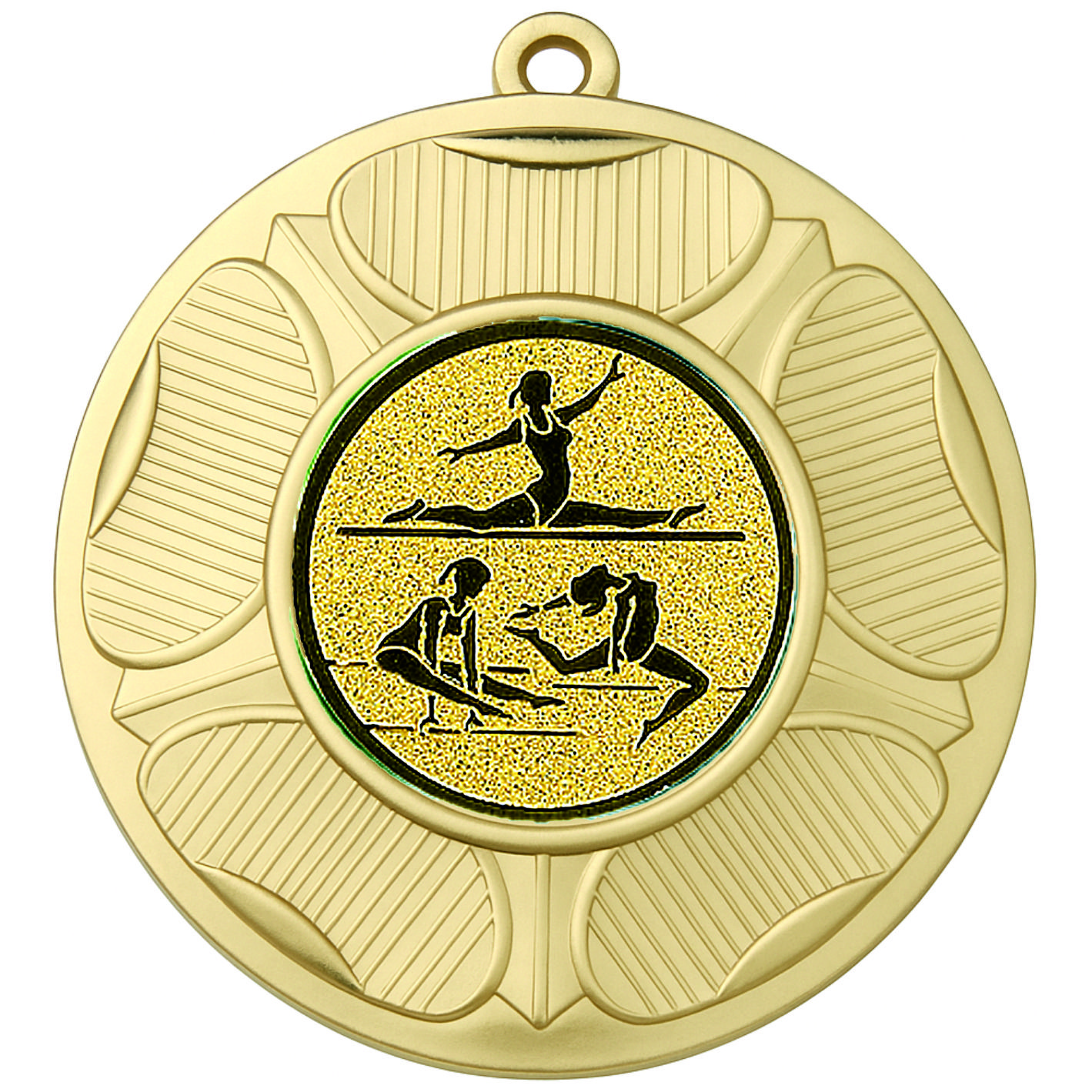 Gold Tudor Rose Female Gymnast Medal - FREE Ribbon - BIE.M9458.01