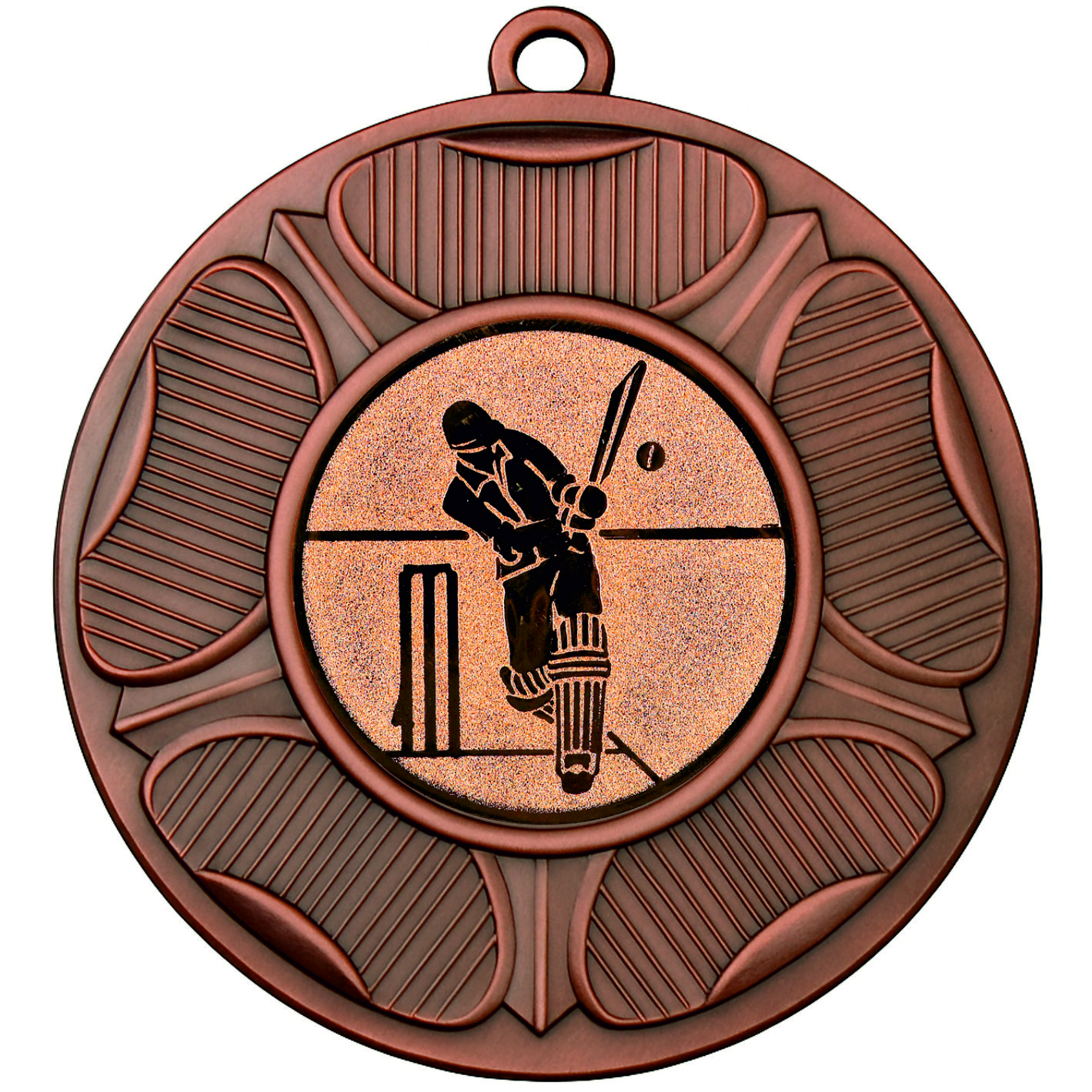 Bronze Tudor Rose Cricket Medal-FREE Ribbon - BIE.M9458.03