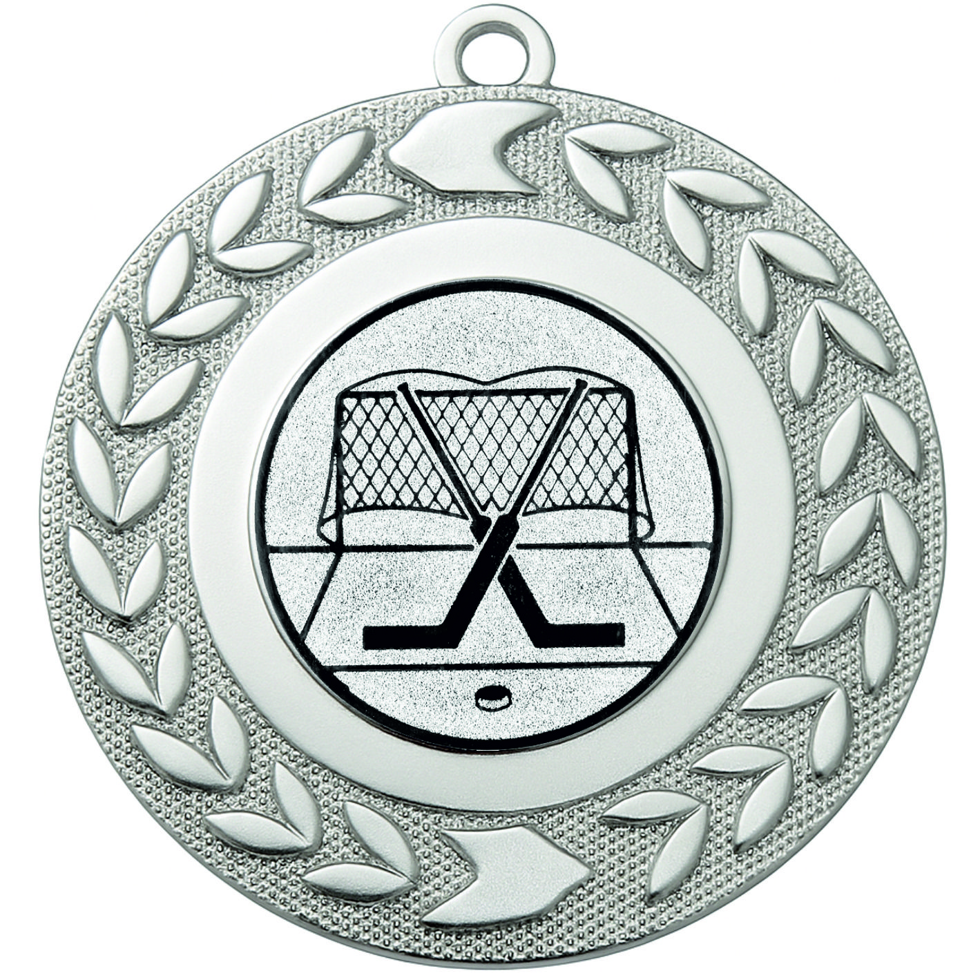 Silver Wreath Ice Hockey Medal - FREE Ribbon - BIE.M9460.02