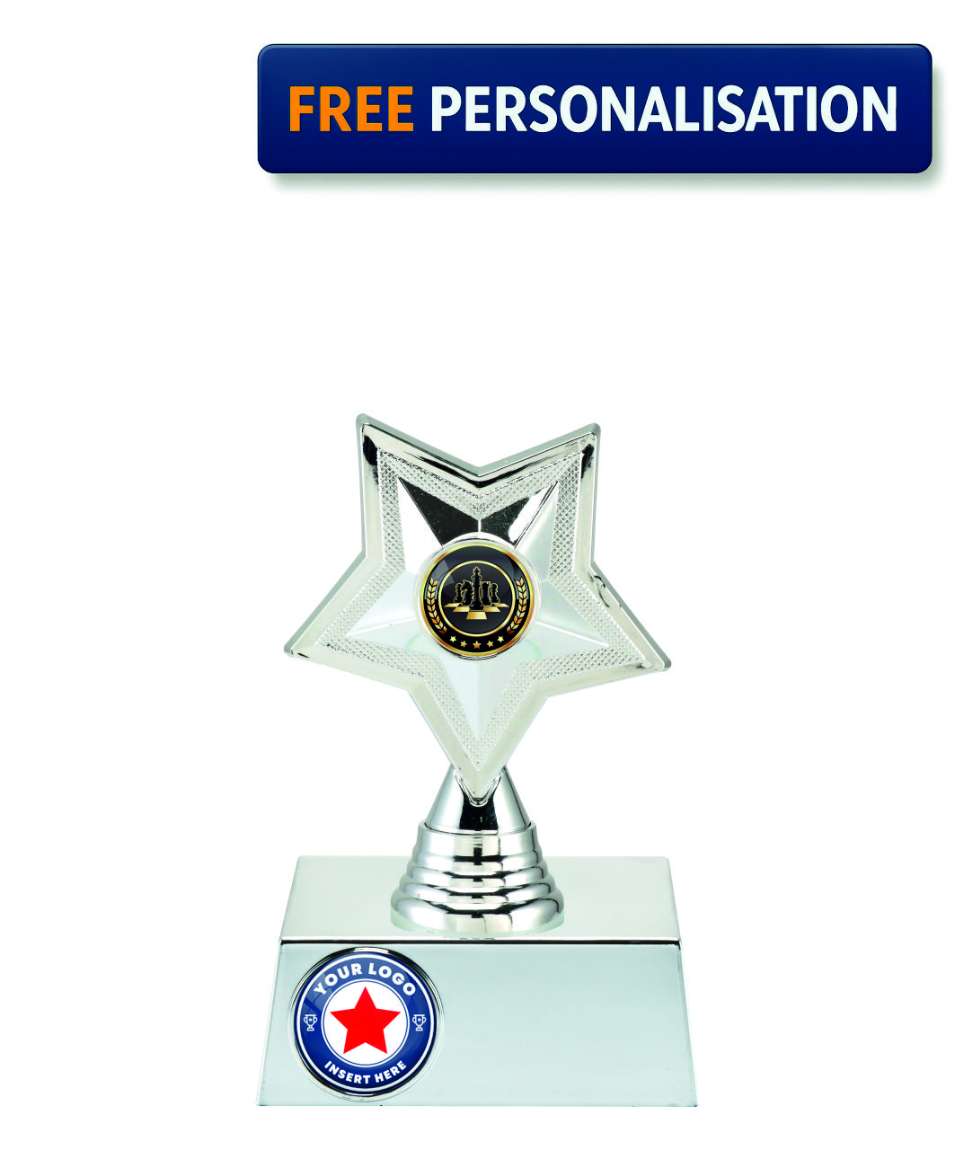14.5cm SILVER STAR CHESS AWARD - P531.02 + N31.02
