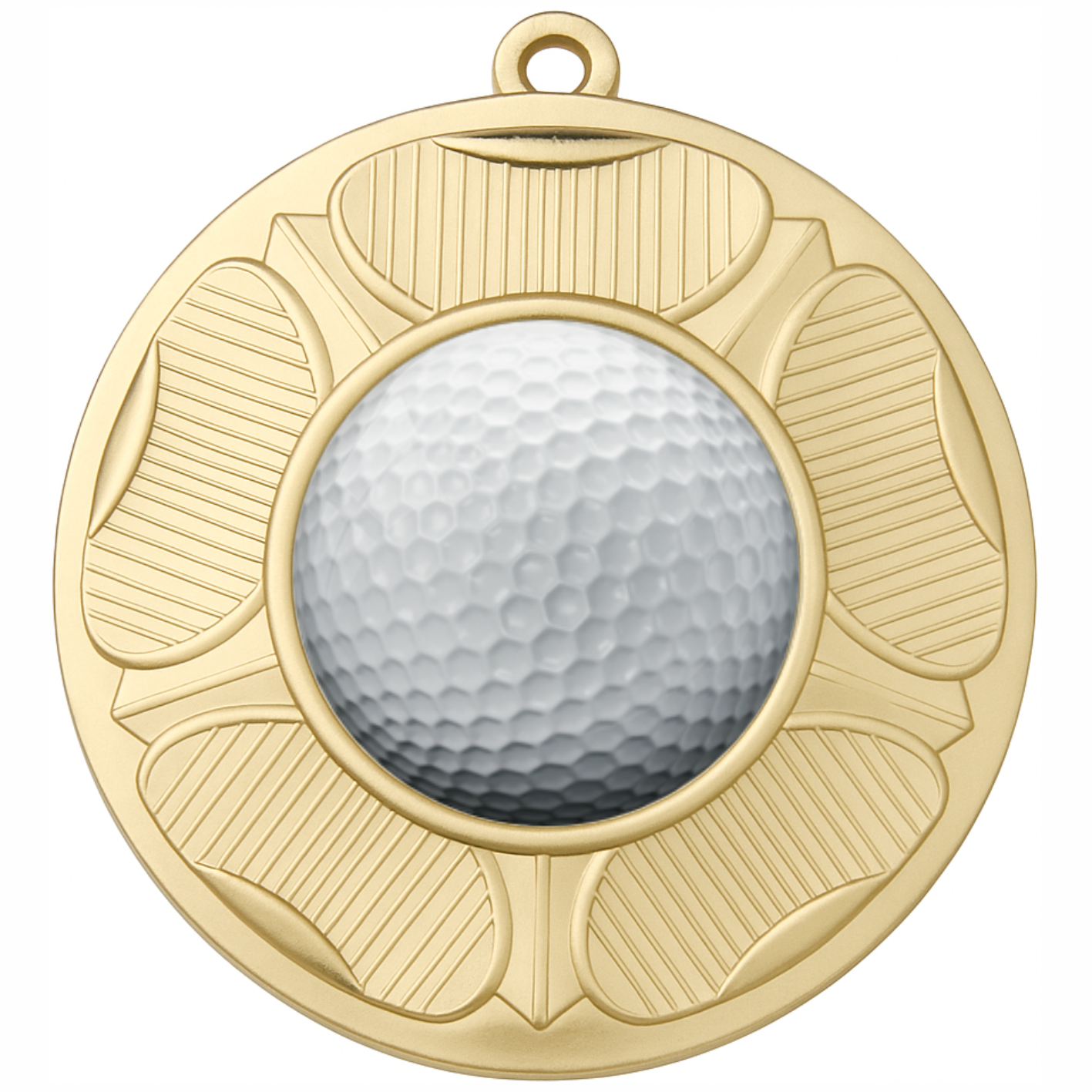 Gold Tudor Rose Colour Golf Medal-FREE Ribbon-BIE.M9458.01