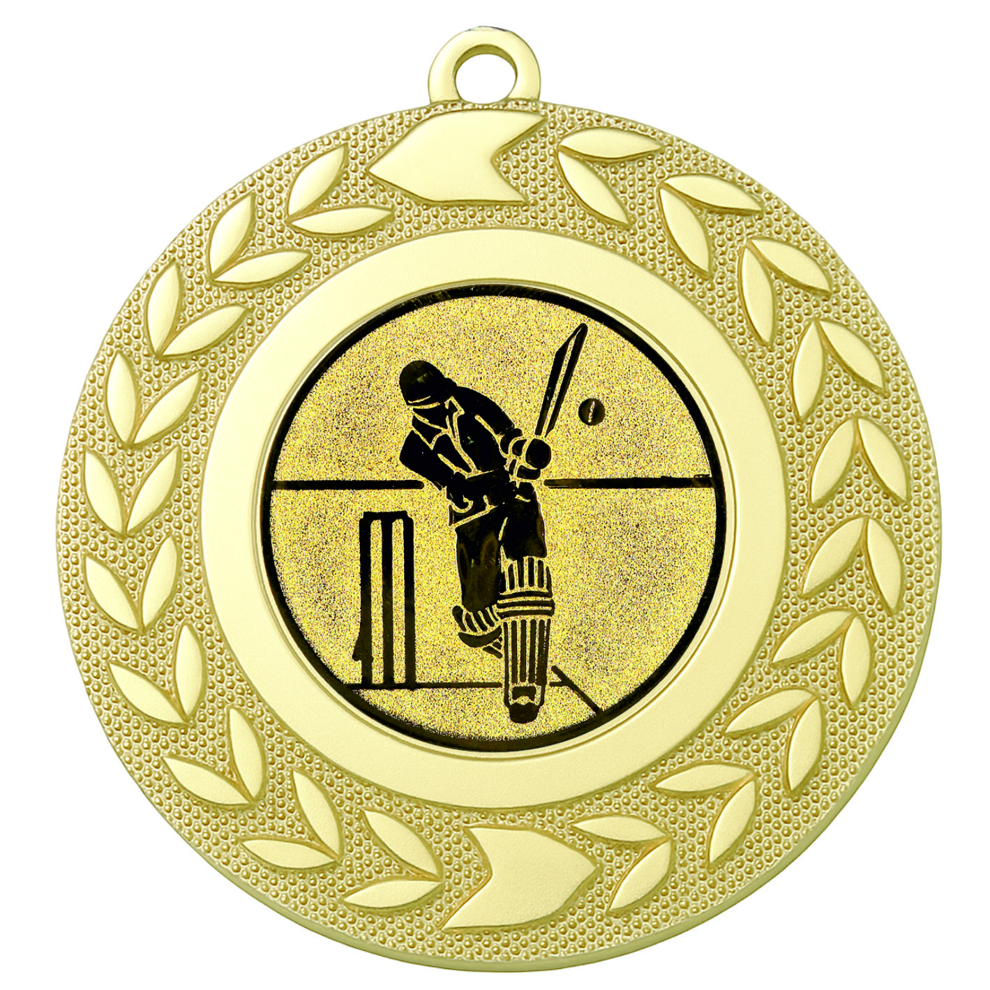 Gold Wreath Cricket Medal - FREE Ribbon - BIE.M9460.01