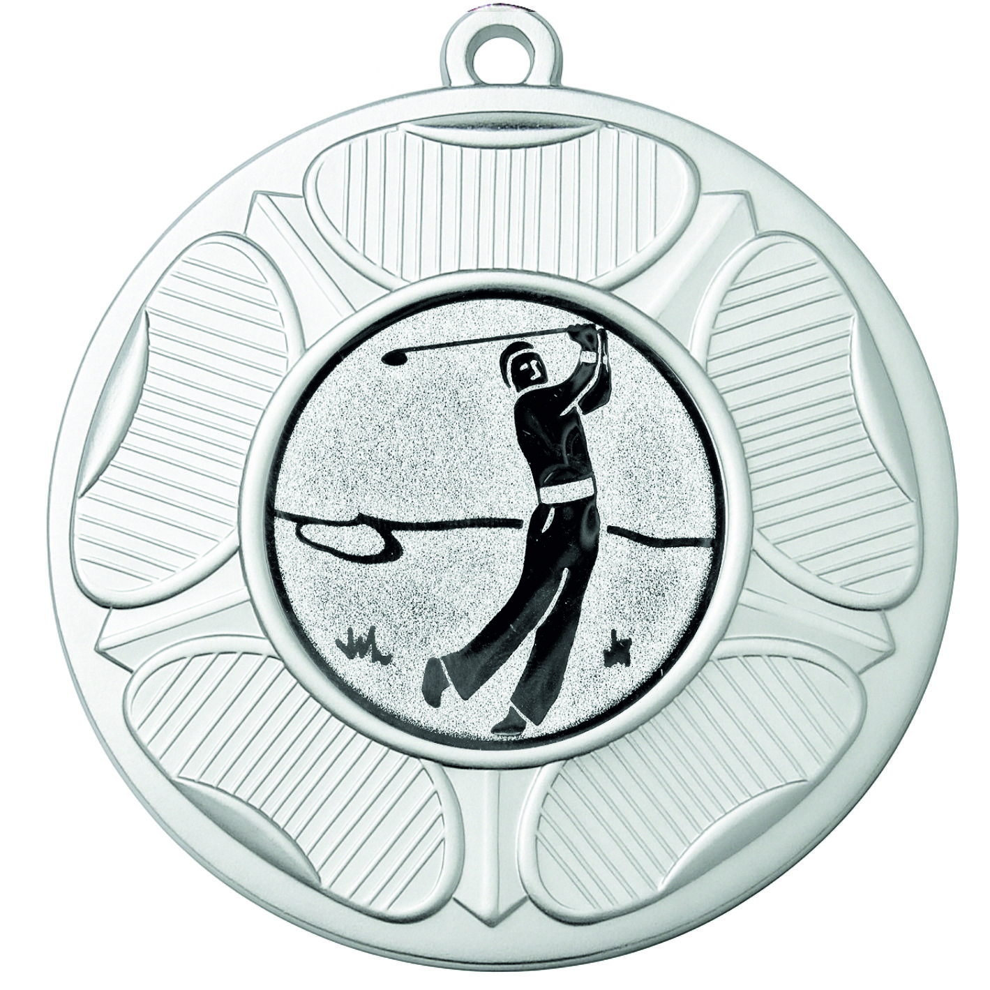 Silver Tudor Rose Golfer Medal - FREE Ribbon - BIE.M9458.02