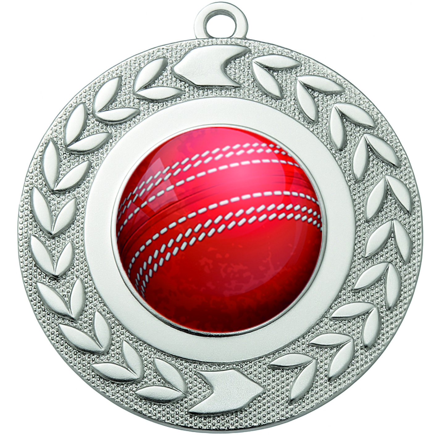Silver Wreath Colour Cricket Medal-FREE Ribbon-BIE.M9460.02