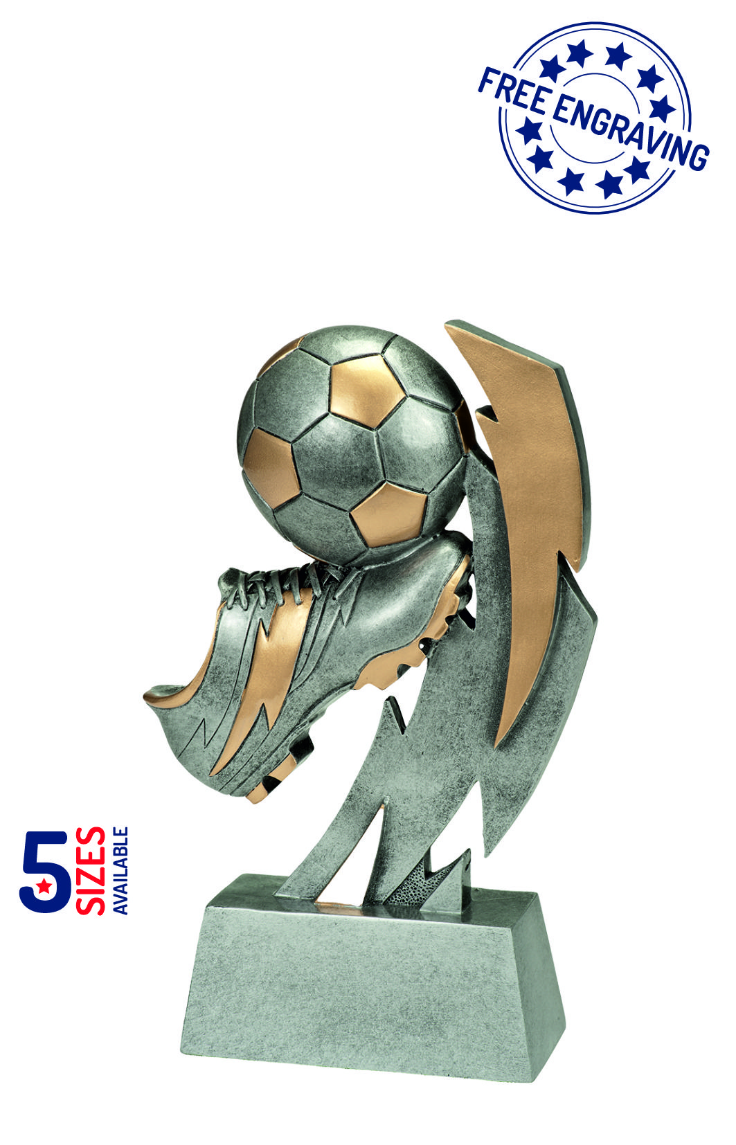 Football and boot gold & silver resin award - RE.180