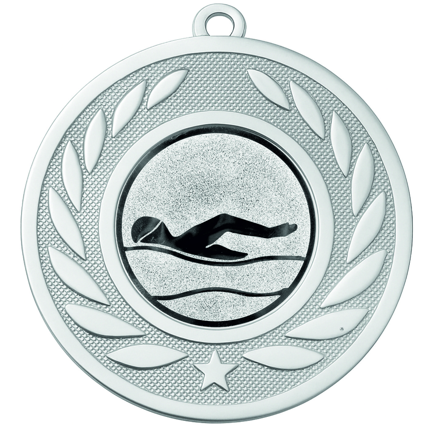 Silver Laurel Swimming Medal-FREE Ribbon-M9459.02