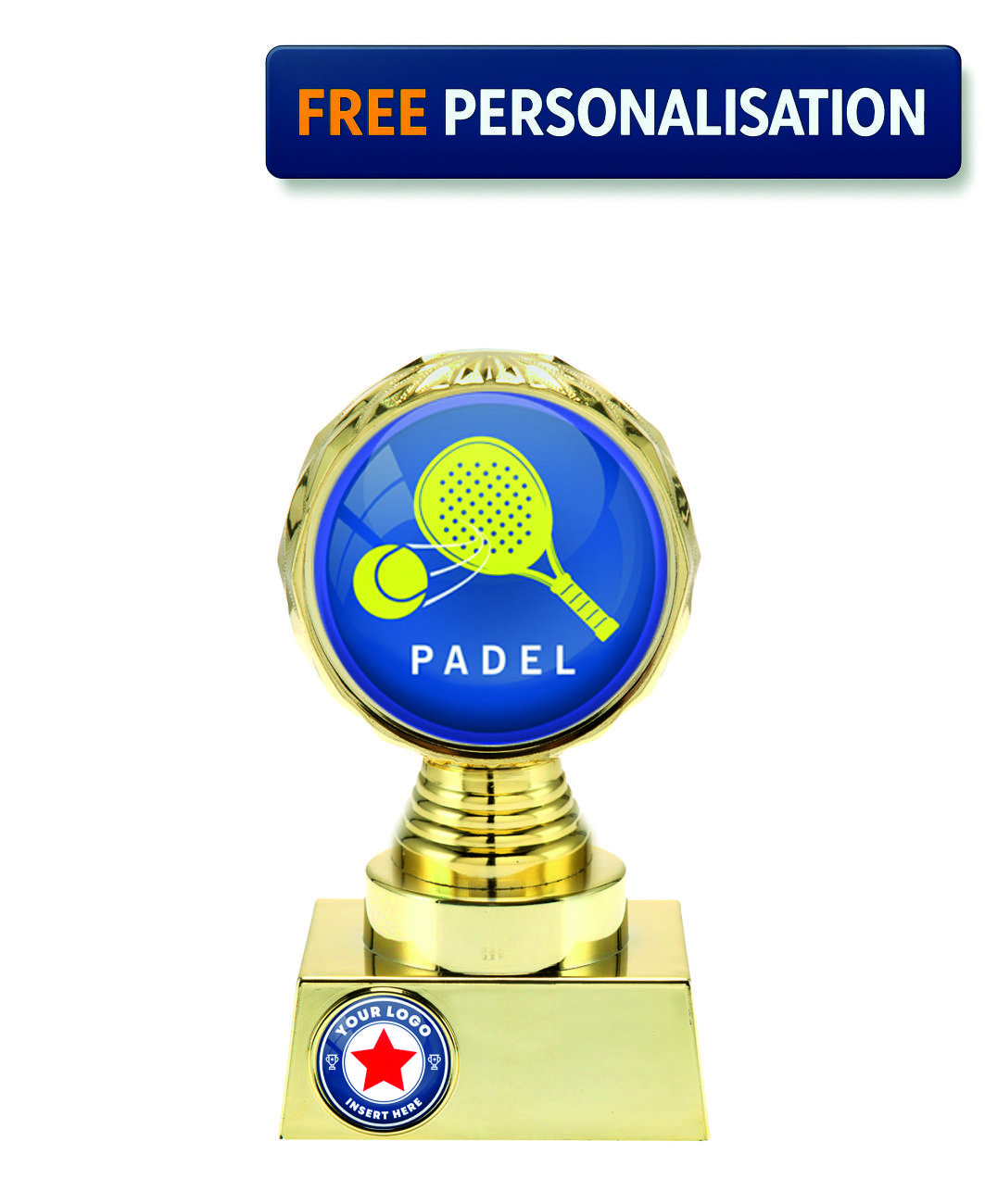 16.5cm GOLD SHINE PADEL AWARD - P514.01 +N33.01