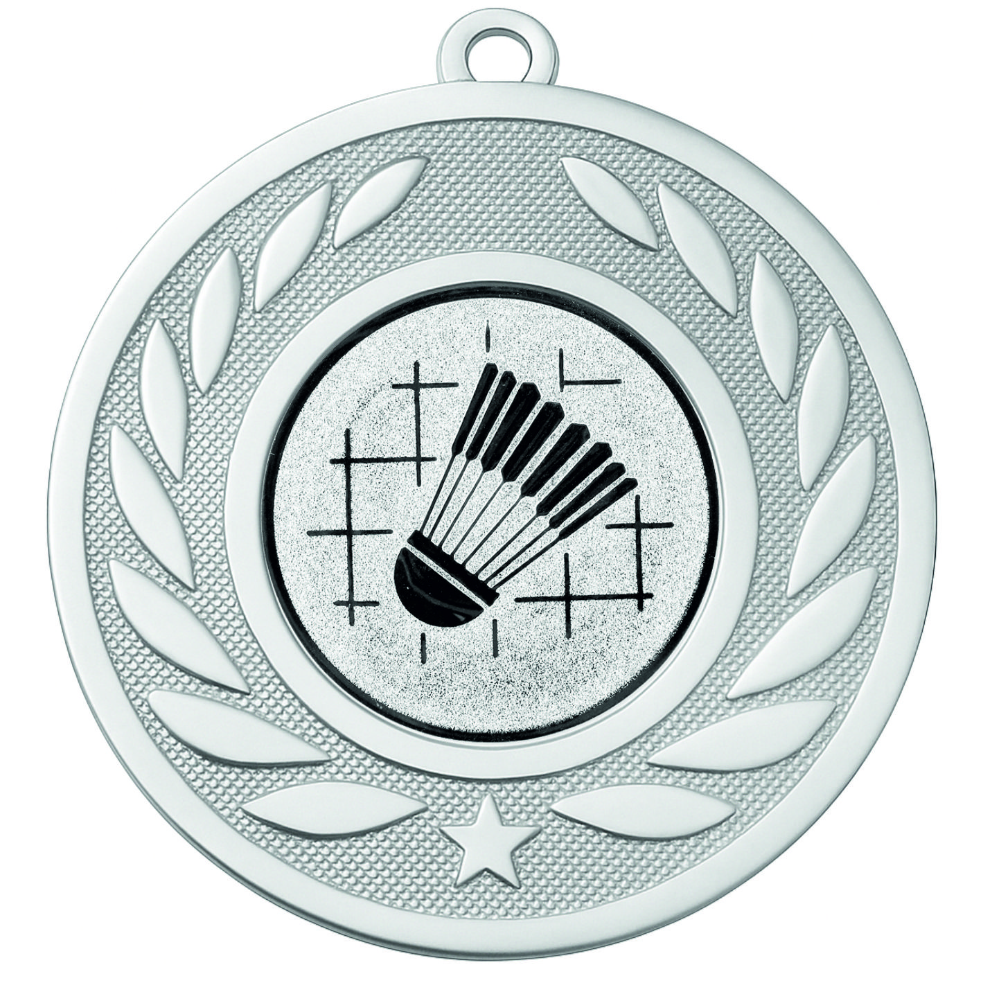 Silver Laurel Badminton Medal - FREE Ribbon - BIE.M9459.02