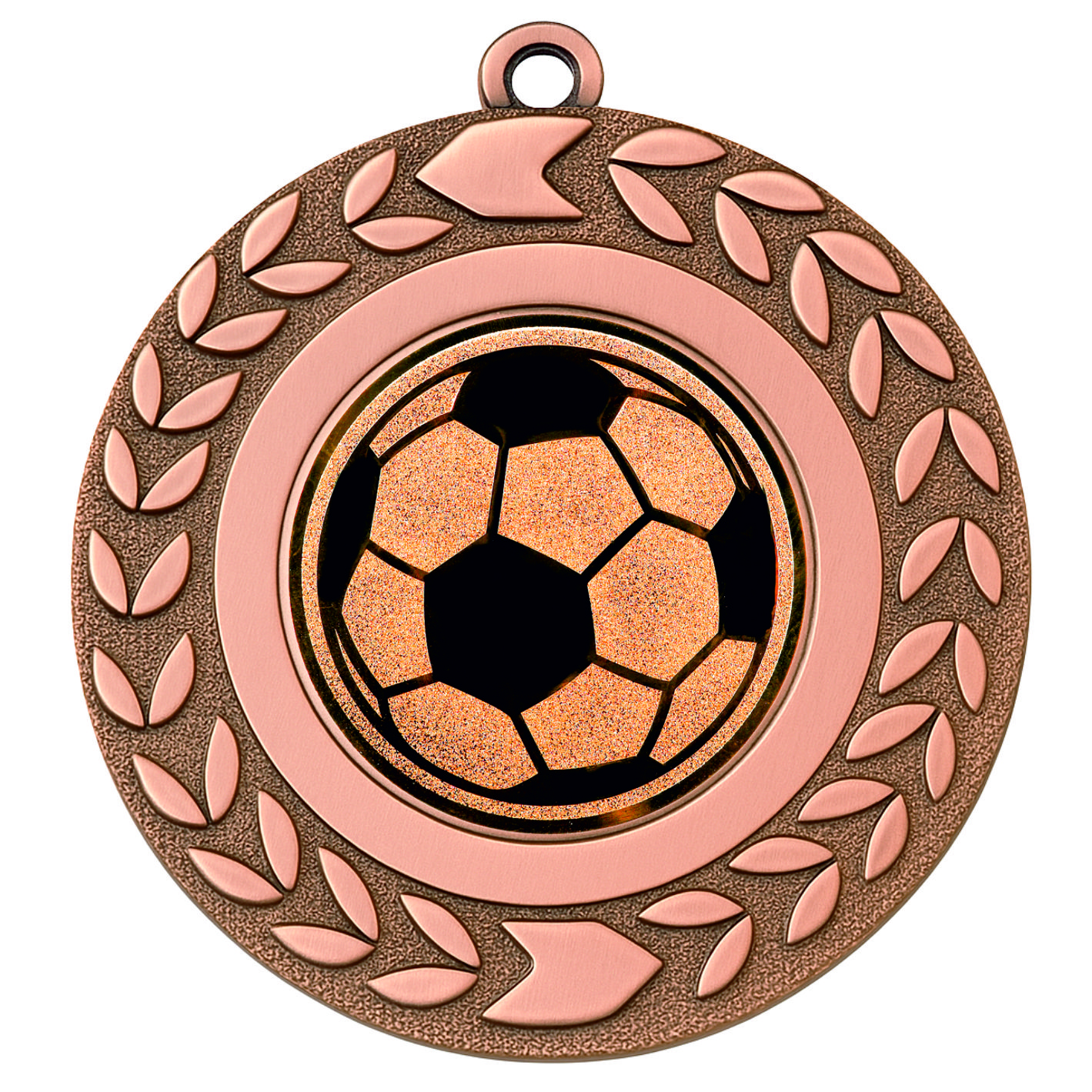 Bronze Wreath Football Medal - FREE Ribbon - BIE.M9460.03