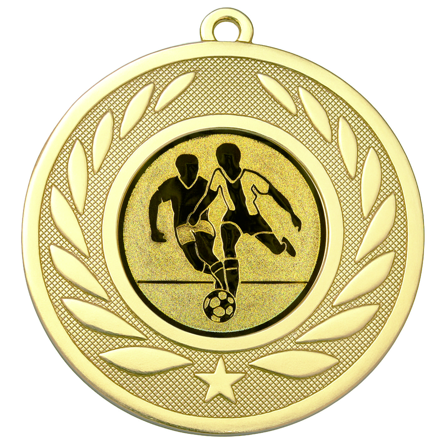Gold Laurel Male Football Medal - FREE Ribbon - BIE.M9459.01