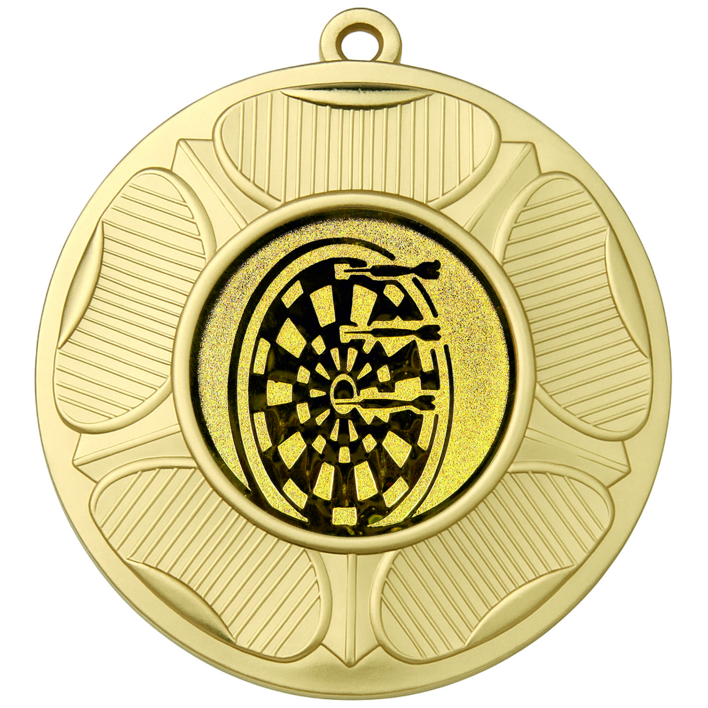 Gold Tudor Rose Darts Medal-FREE Ribbon - BIE.M9458.01