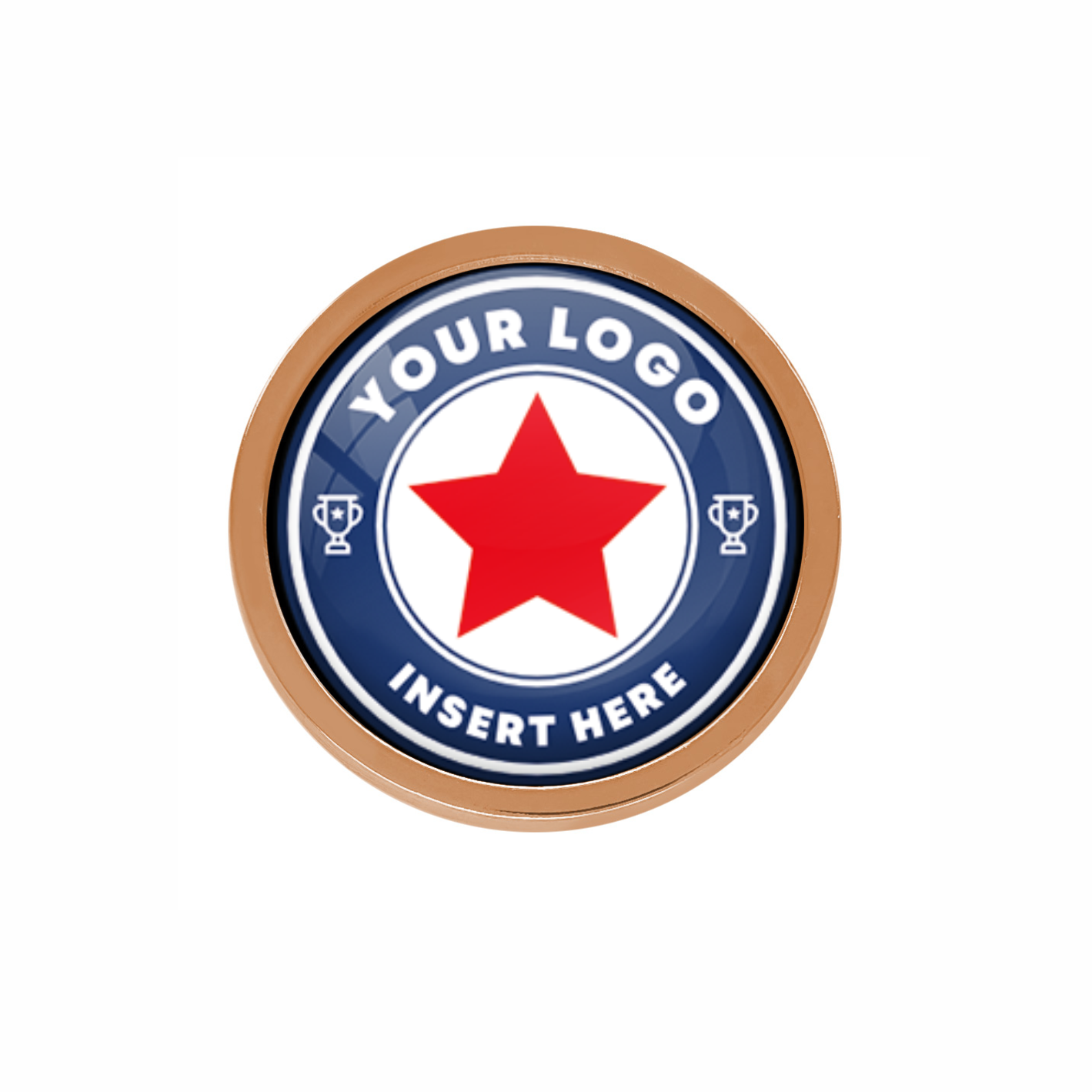 Bronze Bespoke Your Logo Round Metal Badge - 19mm