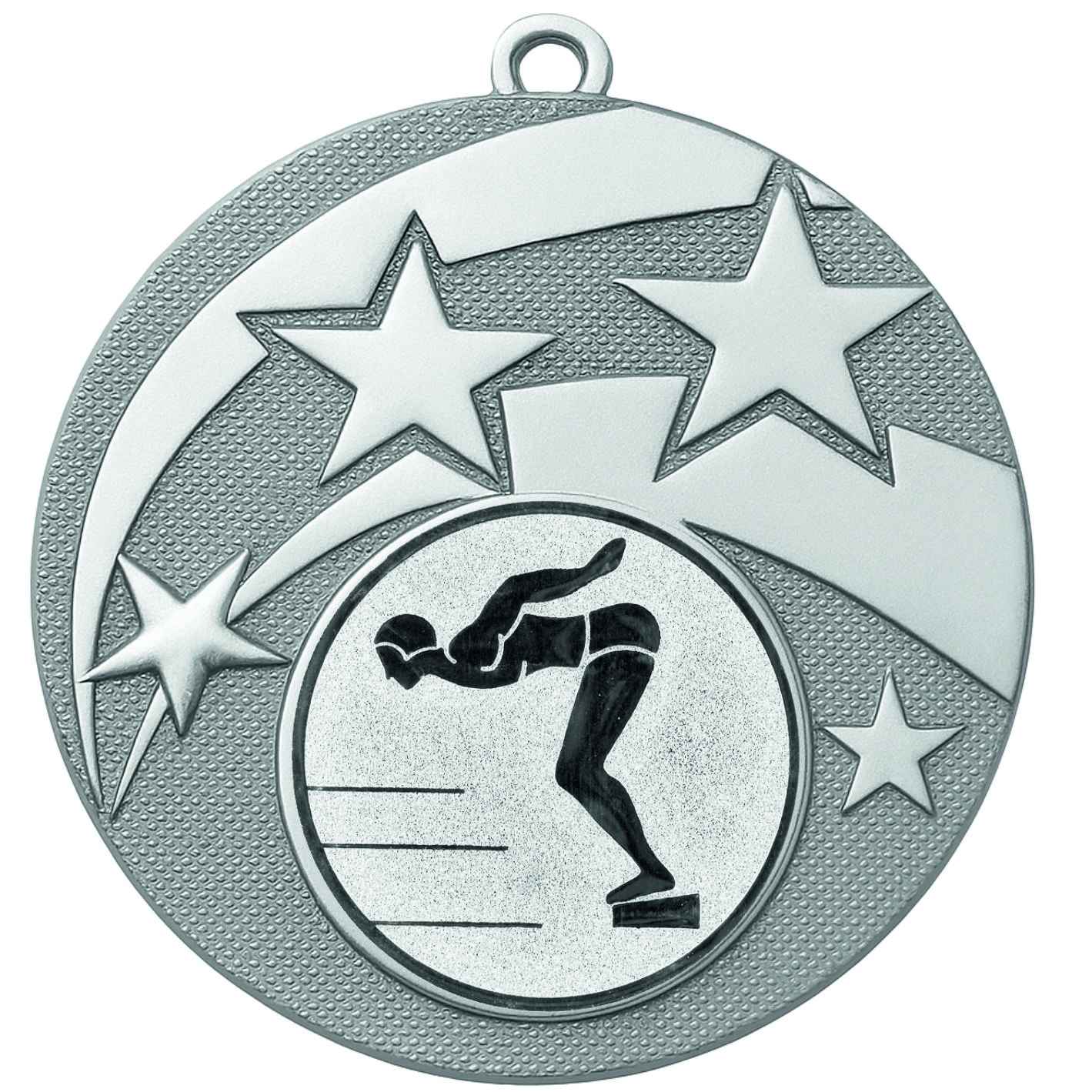 Silver Star Male Swimming Medal -FREE Ribbon -BIE.M9457.02