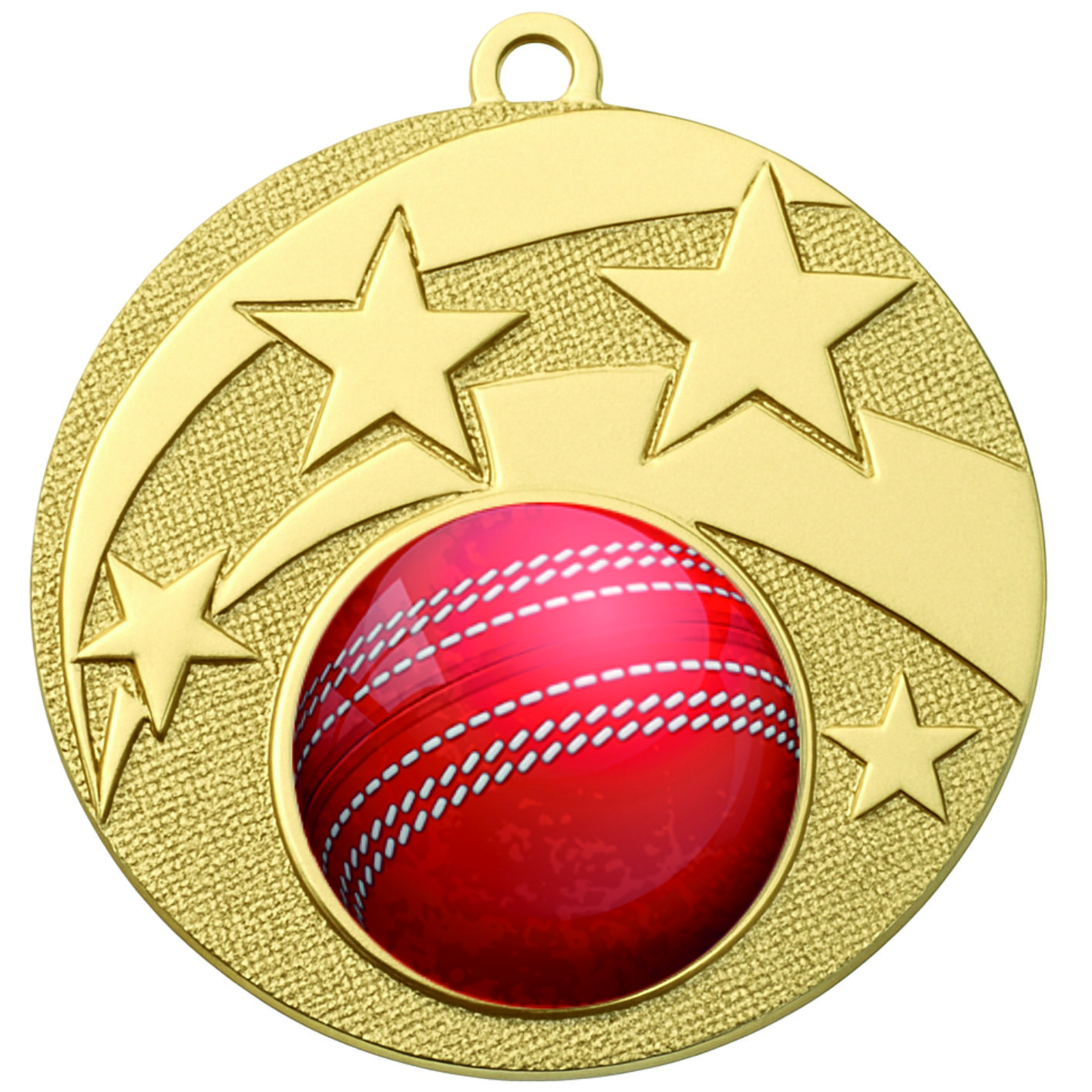 Gold Star Colour Cricket Medal-FREE Ribbon-BIE.M9457.01
