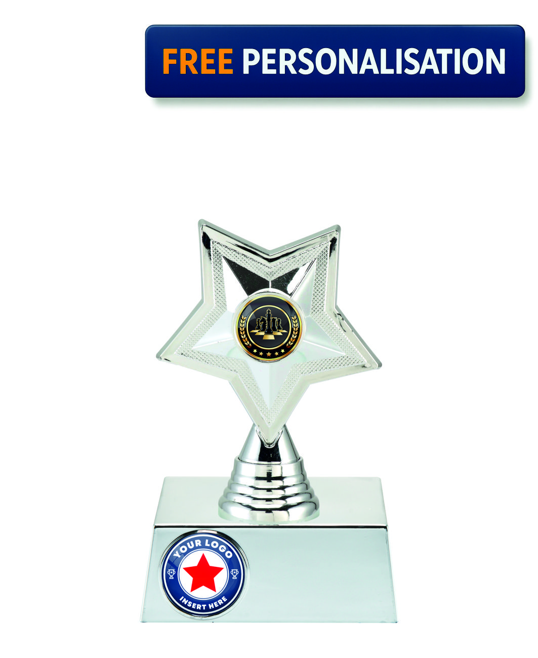 16cm SILVER STAR CHESS AWARD - P531.02 + N32.02