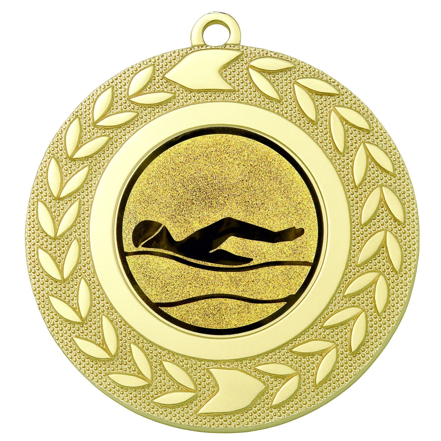 Gold Wreath Swimming Medal - FREE Ribbon - BIE.M9460.01