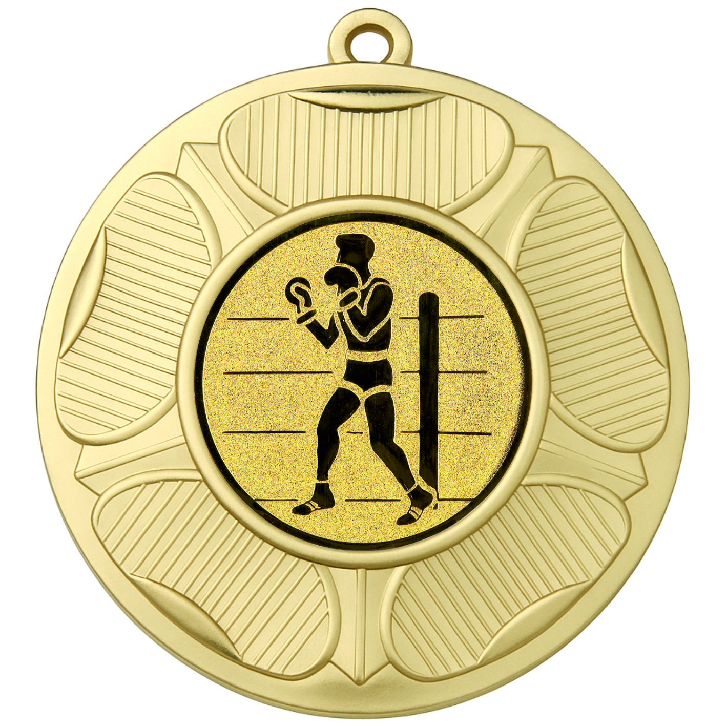 Gold Tudor Rose Boxing Medal-FREE Ribbon - BIE.M9458.01