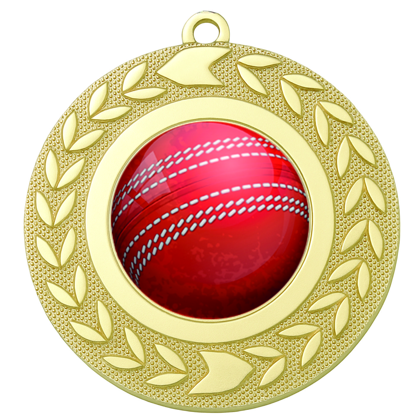 Gold Wreath Colour Cricket Medal-FREE Ribbon-BIE.M9460.01