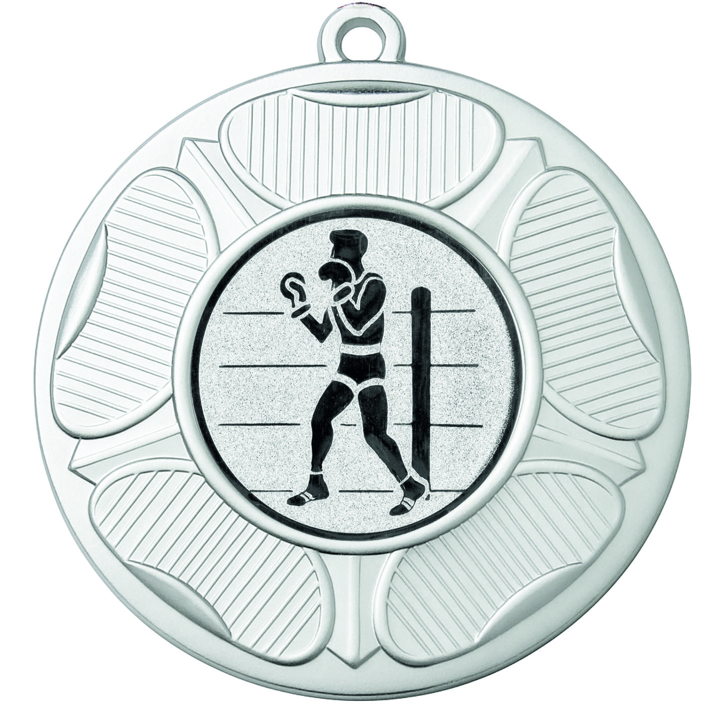 Silver Tudor Rose Boxing Medal-FREE Ribbon - BIE.M9458.02