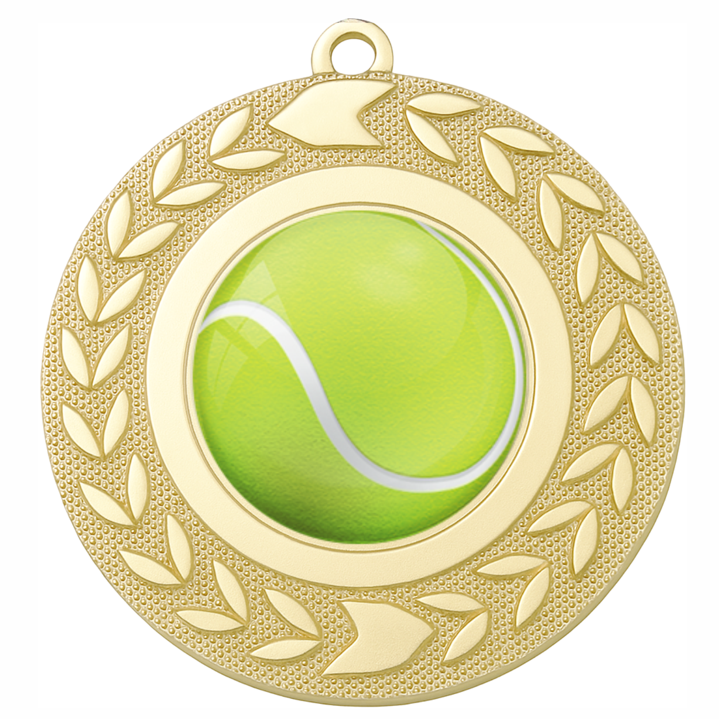 Gold Wreath Colour Tennis Medal-FREE Ribbon-BIE.M9460.01