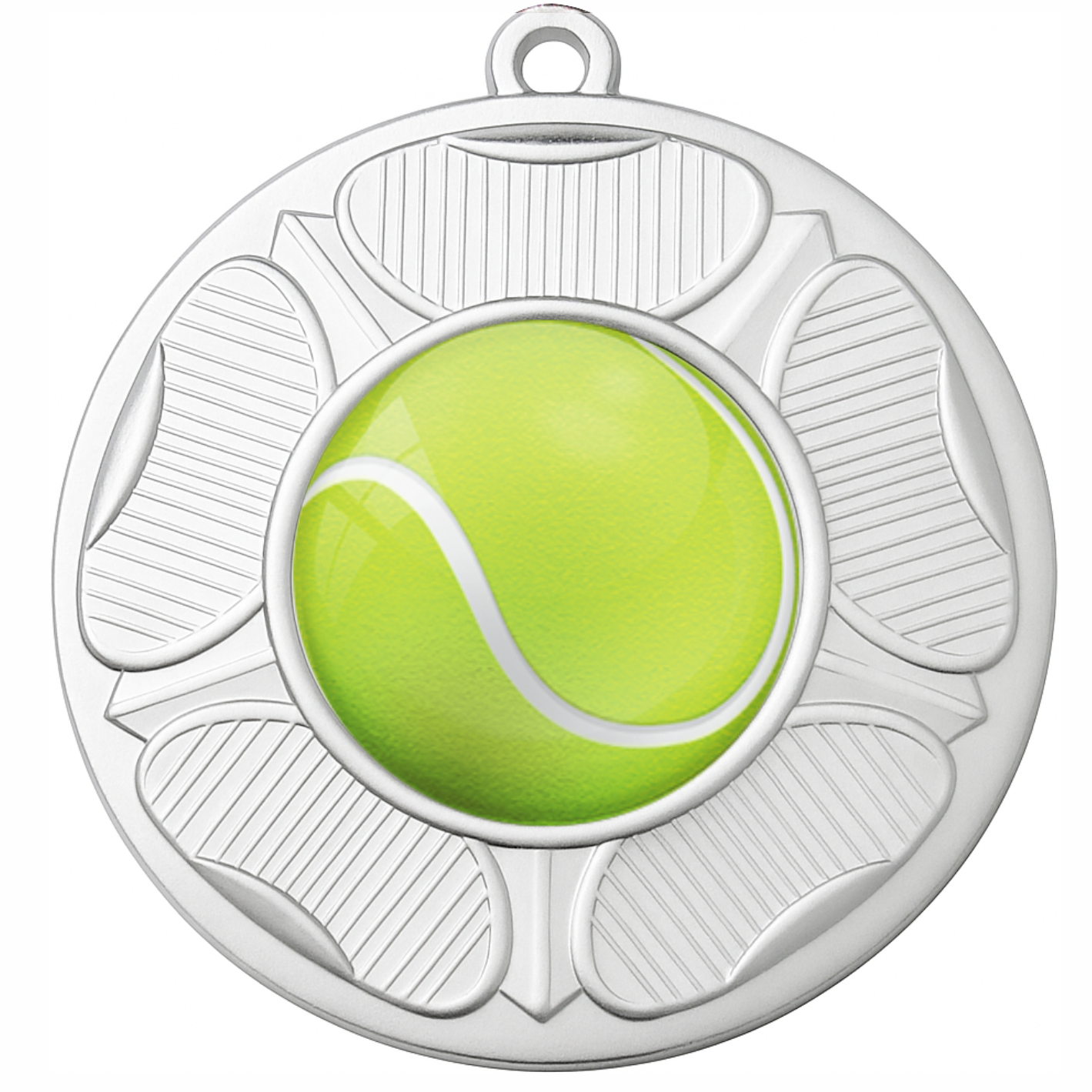 Silver Tudor Rose Colour Tennis Medal-FREE Ribbon-BIE.M9458.02