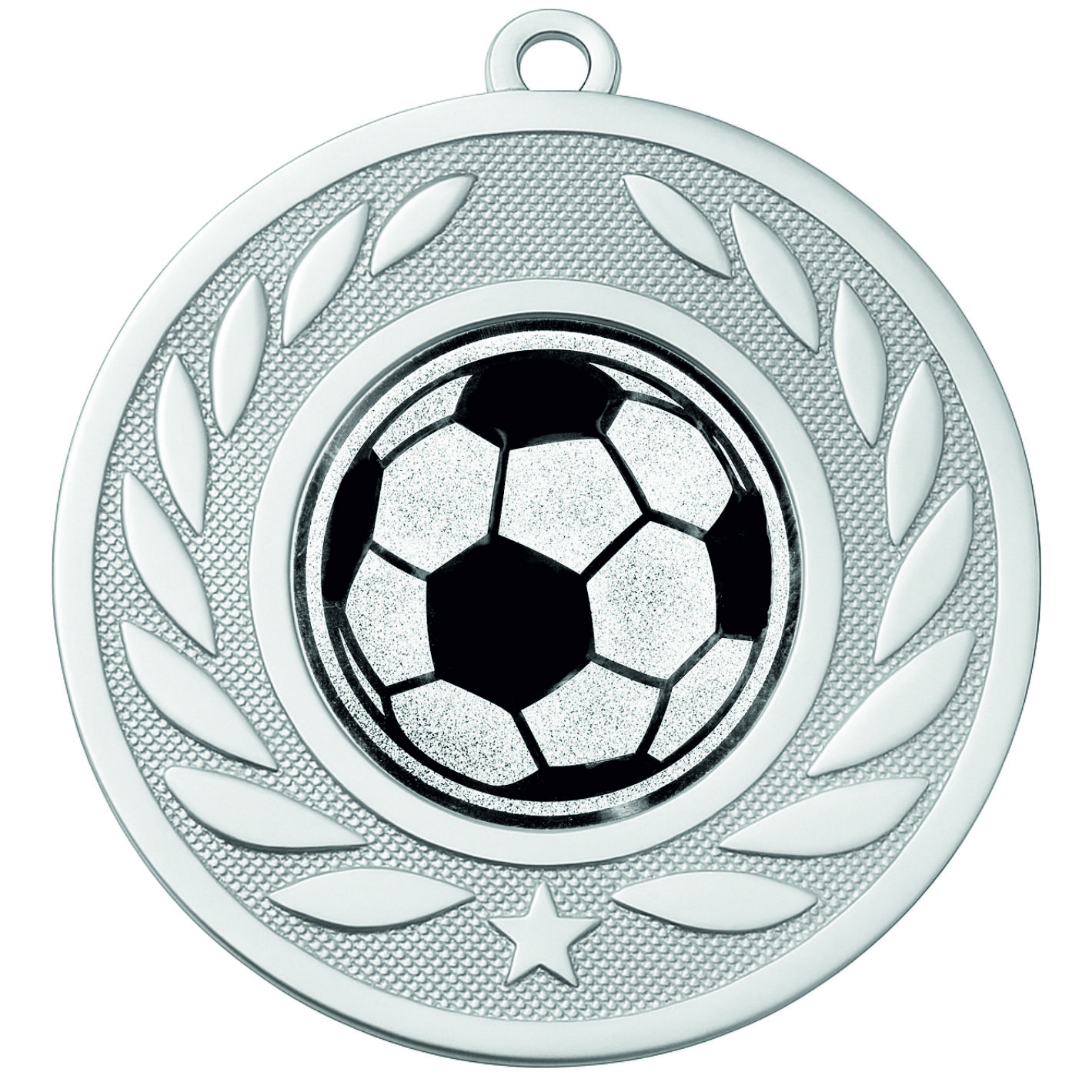 Silver Laurel Football Medal - FREE Ribbon - BIE.M9459.02