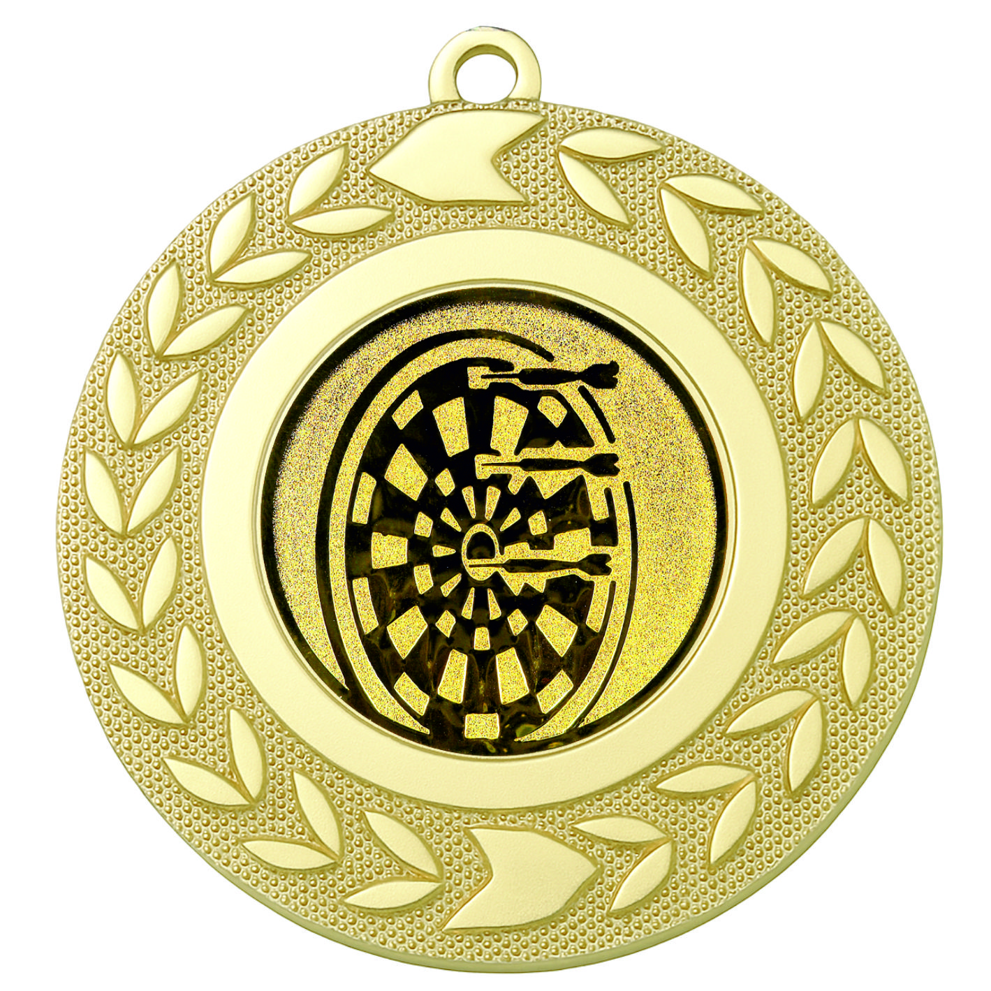 Gold Wreath Darts Medal - FREE Ribbon - BIE.M9460.01