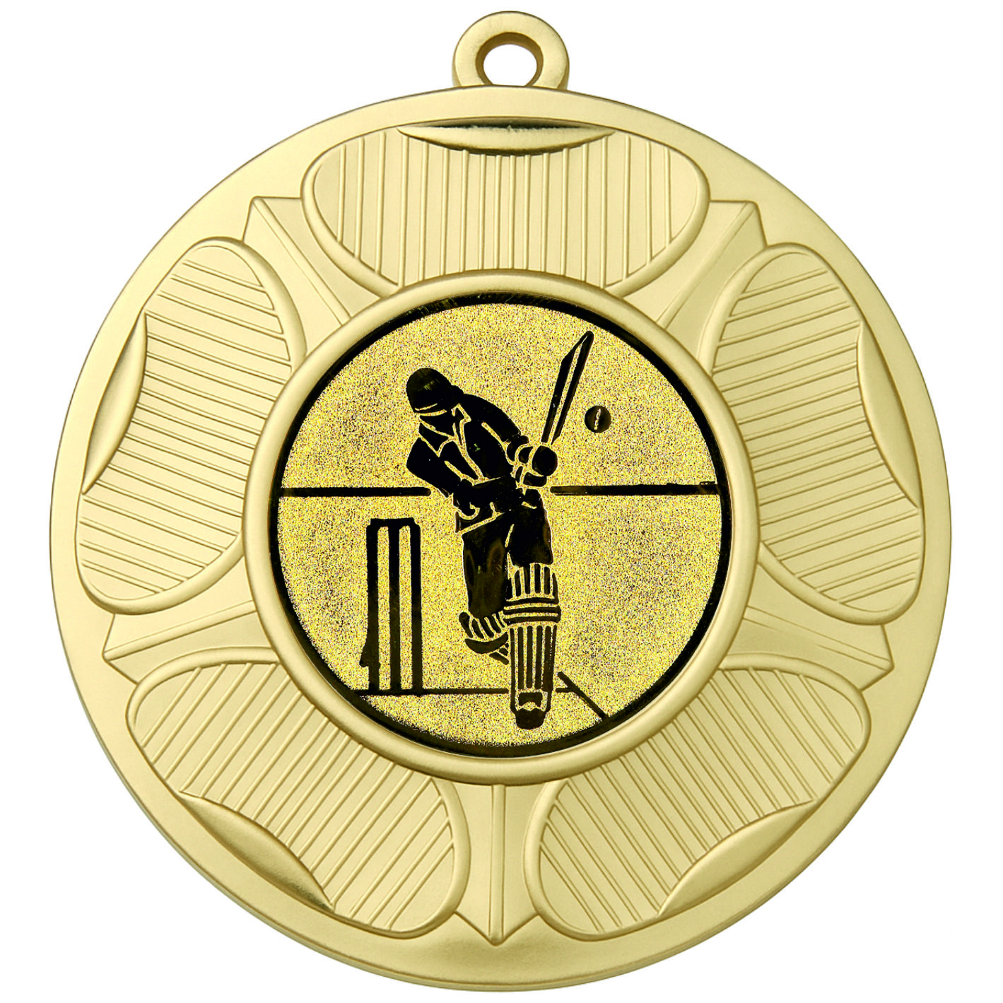 Gold Tudor Rose Cricket Medal-FREE Ribbon - BIE.M9458.01
