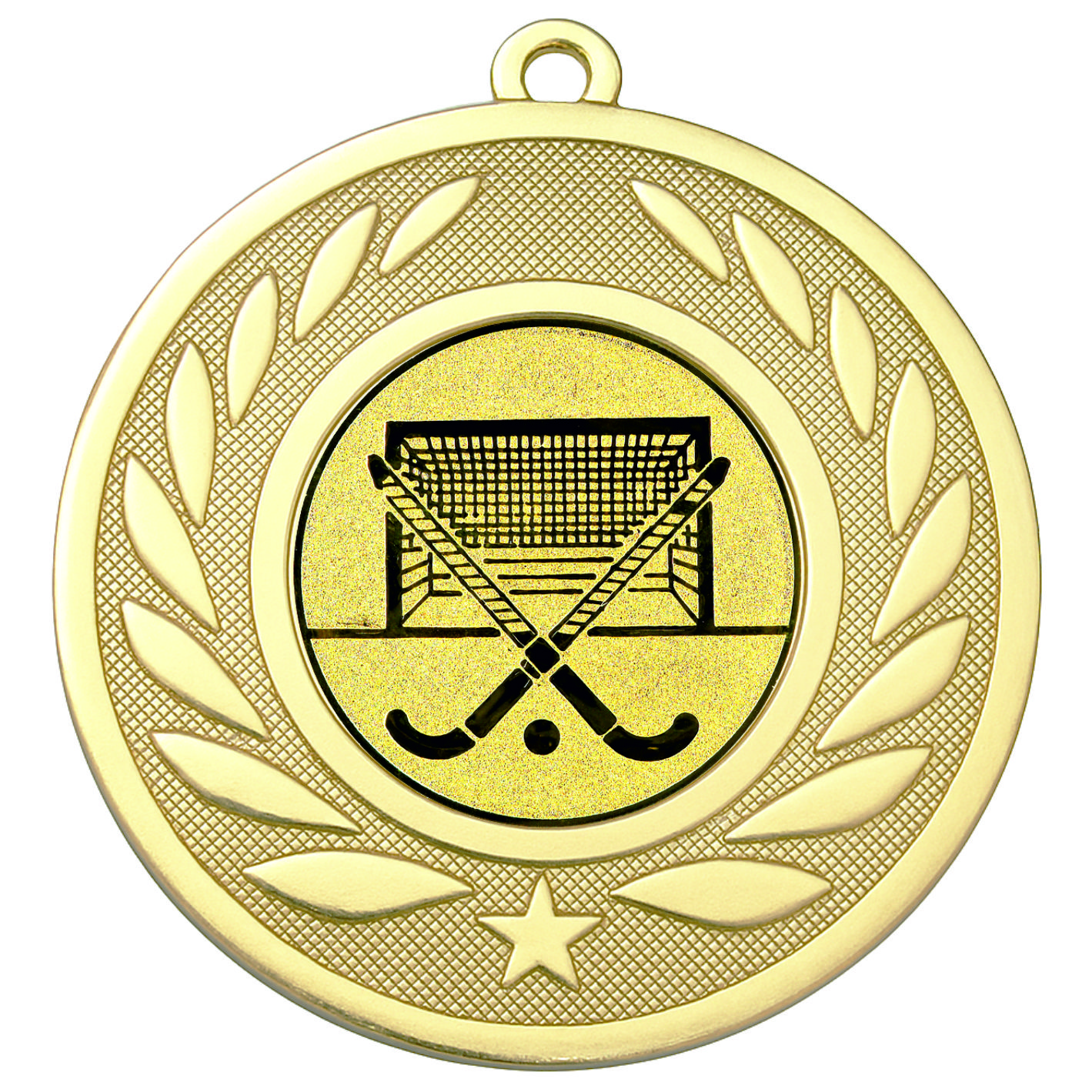 Gold Laurel Hockey Medal - FREE Ribbon - BIE.M9459.01