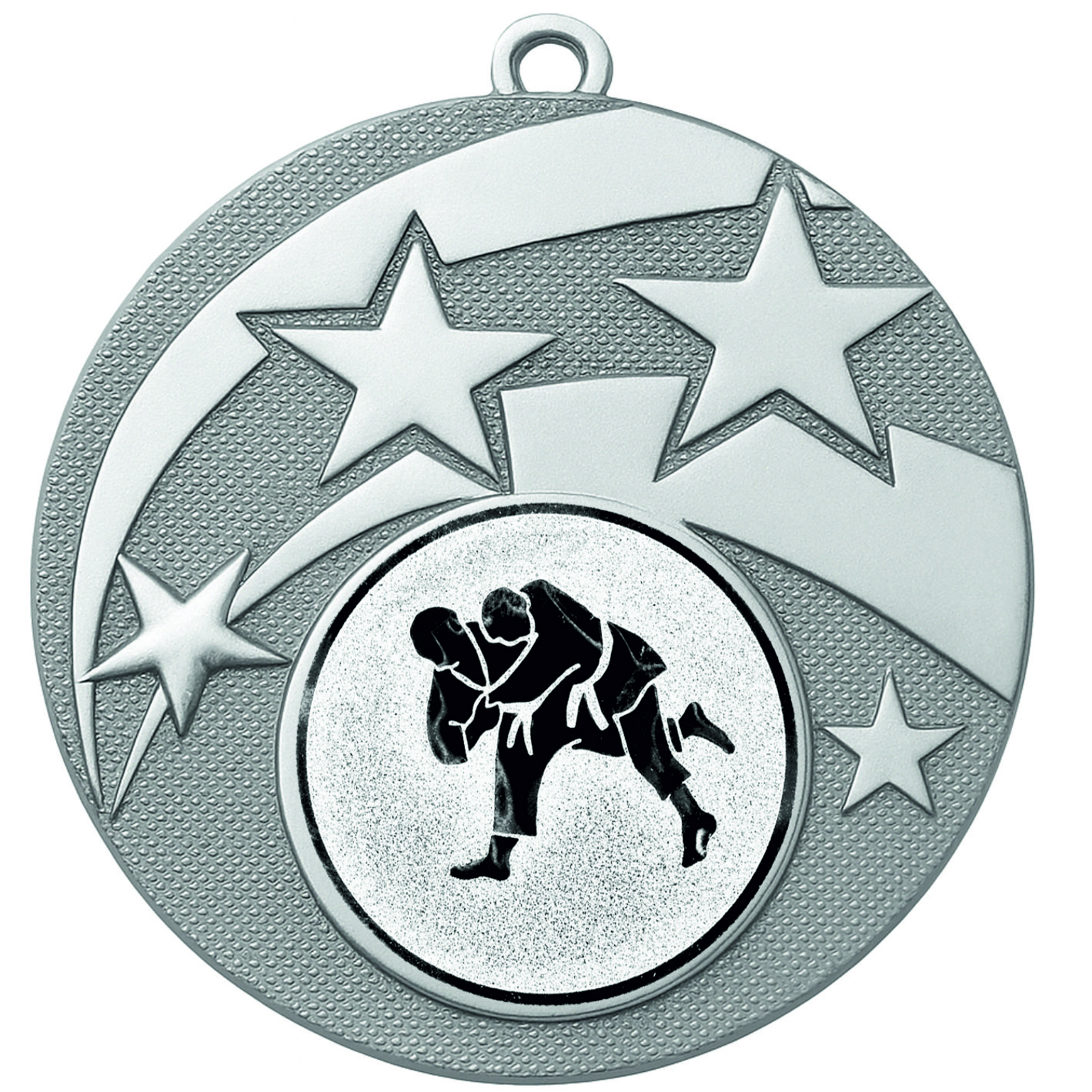 Silver Star Judo Medal -FREE Ribbon -BIE.M9457.02