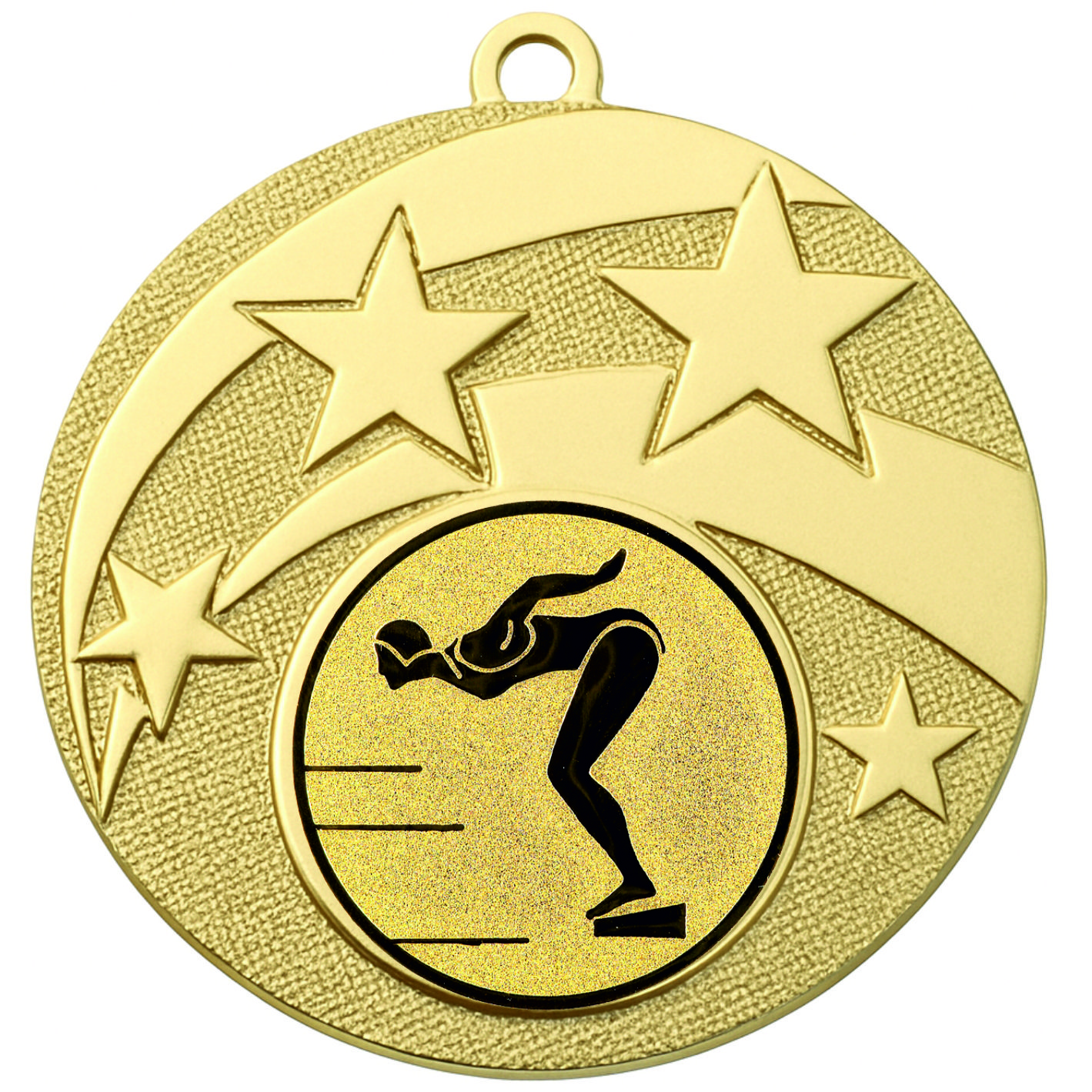 Gold Star Female Swimming Medal -FREE Ribbon -BIE.M9457.01