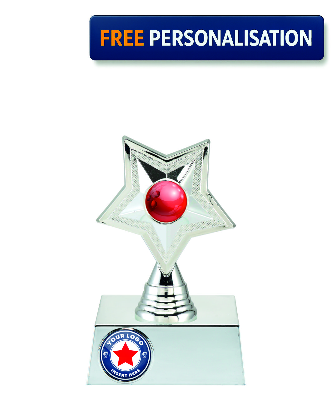 16cm SILVER STAR BOWLING AWARD - P531.02 + N32.02