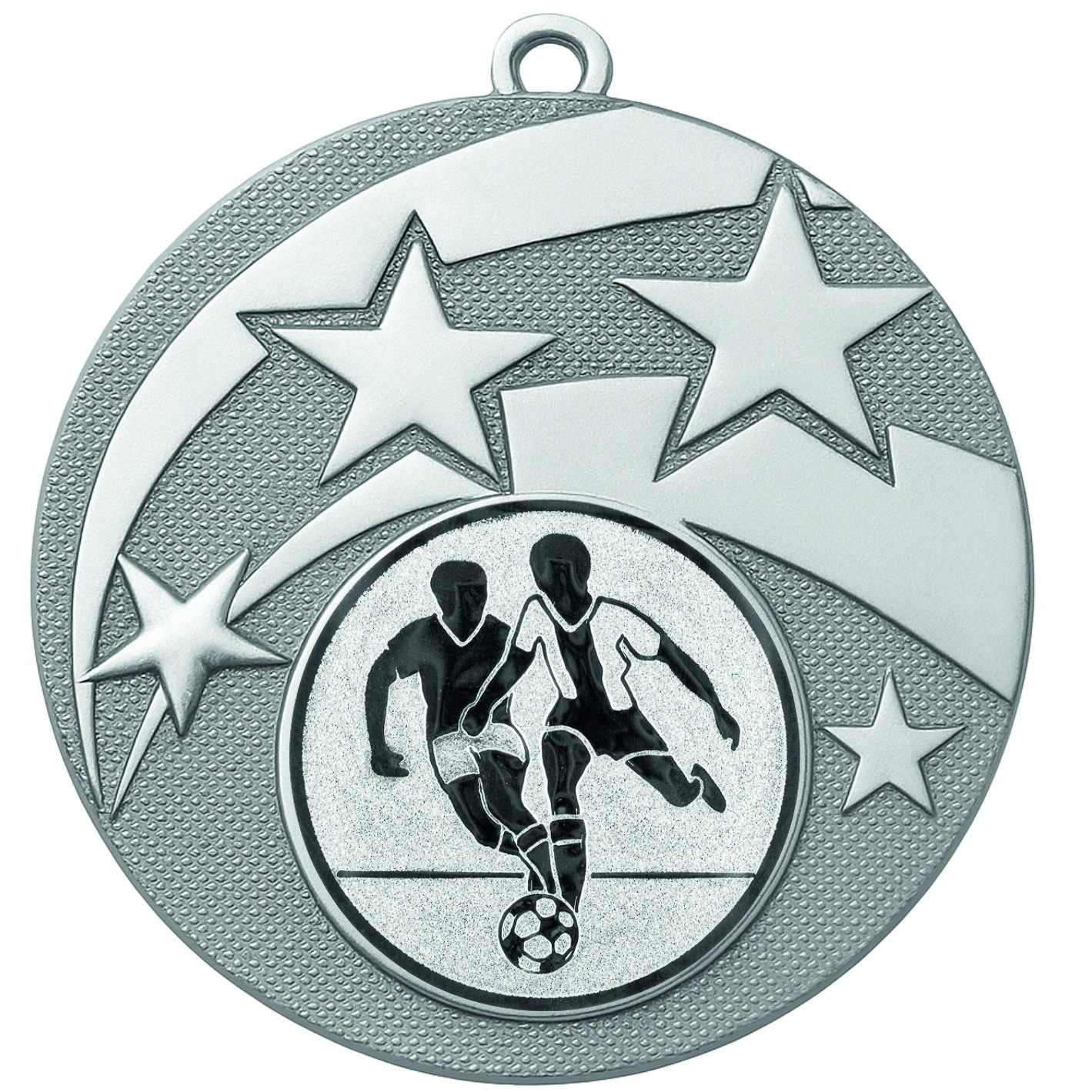 Silver Star Male Football Medal - FREE Ribbon - BIE.M9457.02