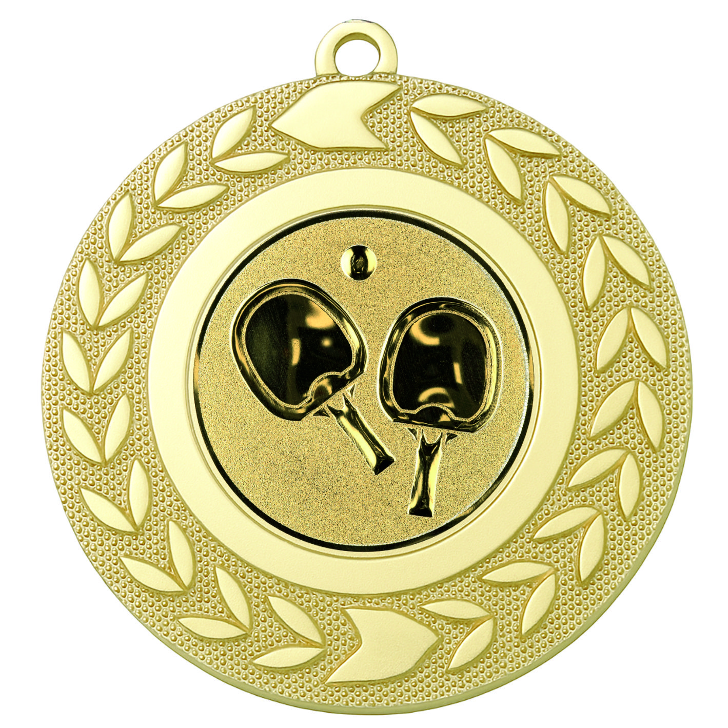 Gold Wreath Table Tennis Medal - FREE Ribbon - BIE.M9460.01