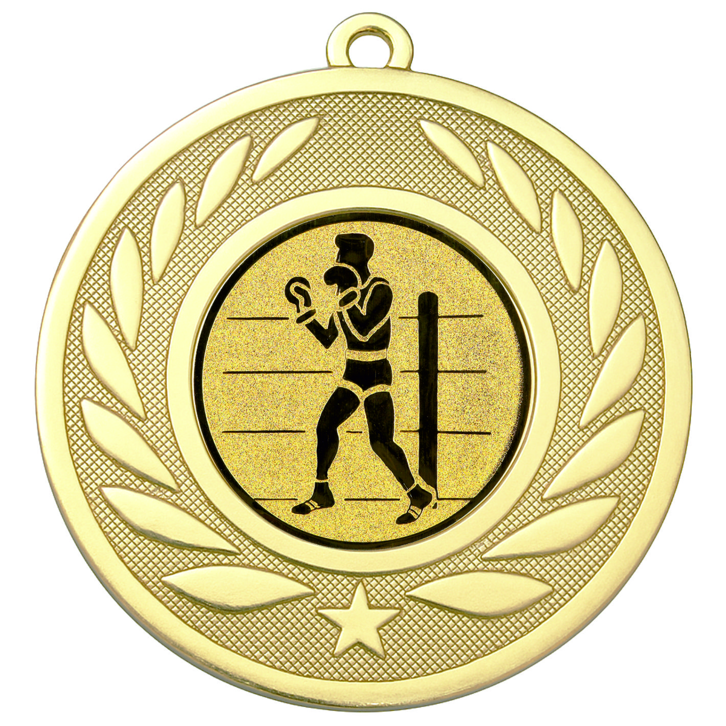 Gold Laurel Boxing Medal - FREE Ribbon - BIE.M9459.01