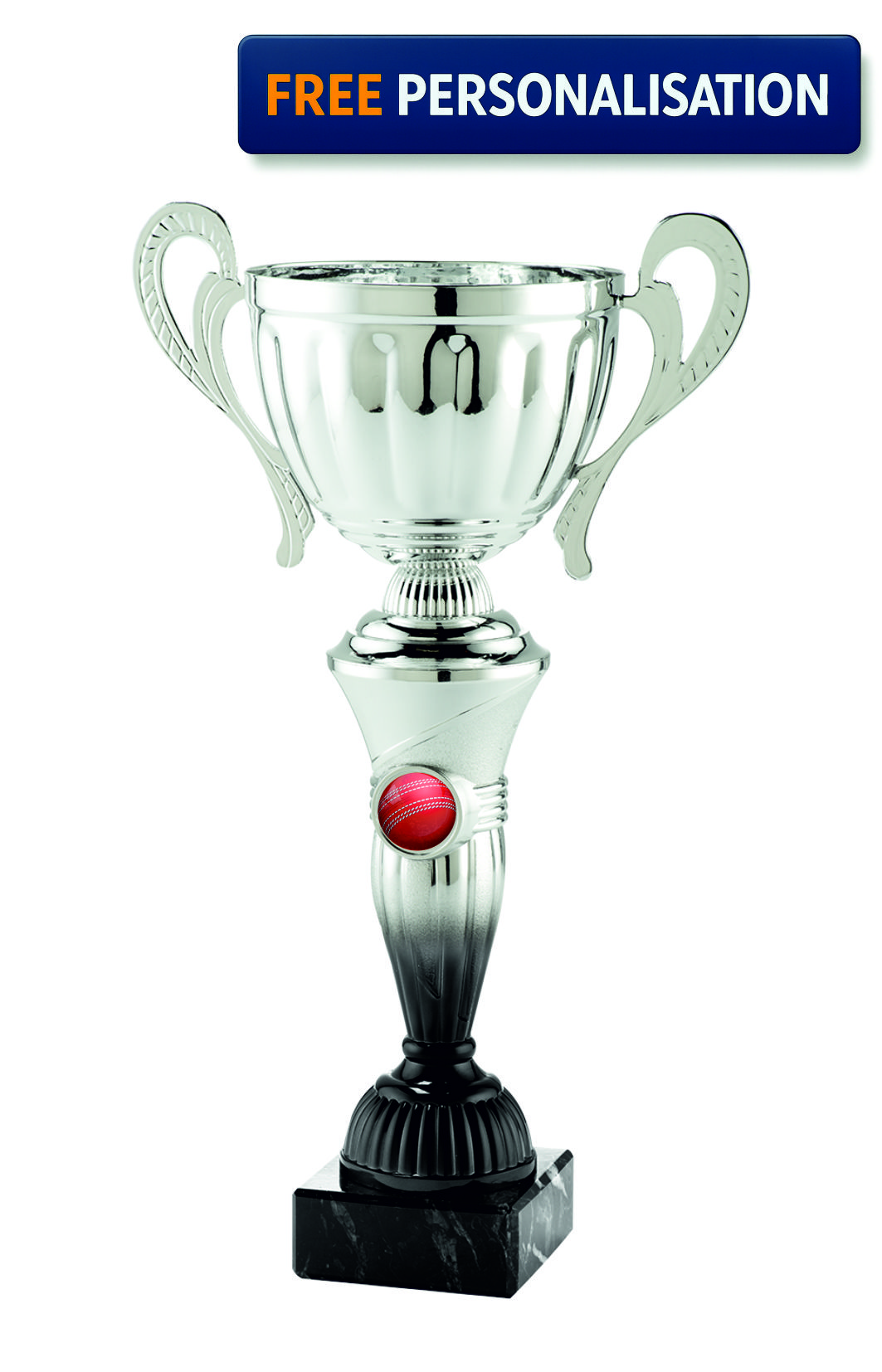 38cm SILVER & BLACK CUP CRICKET AWARD - MT.151.16.F
