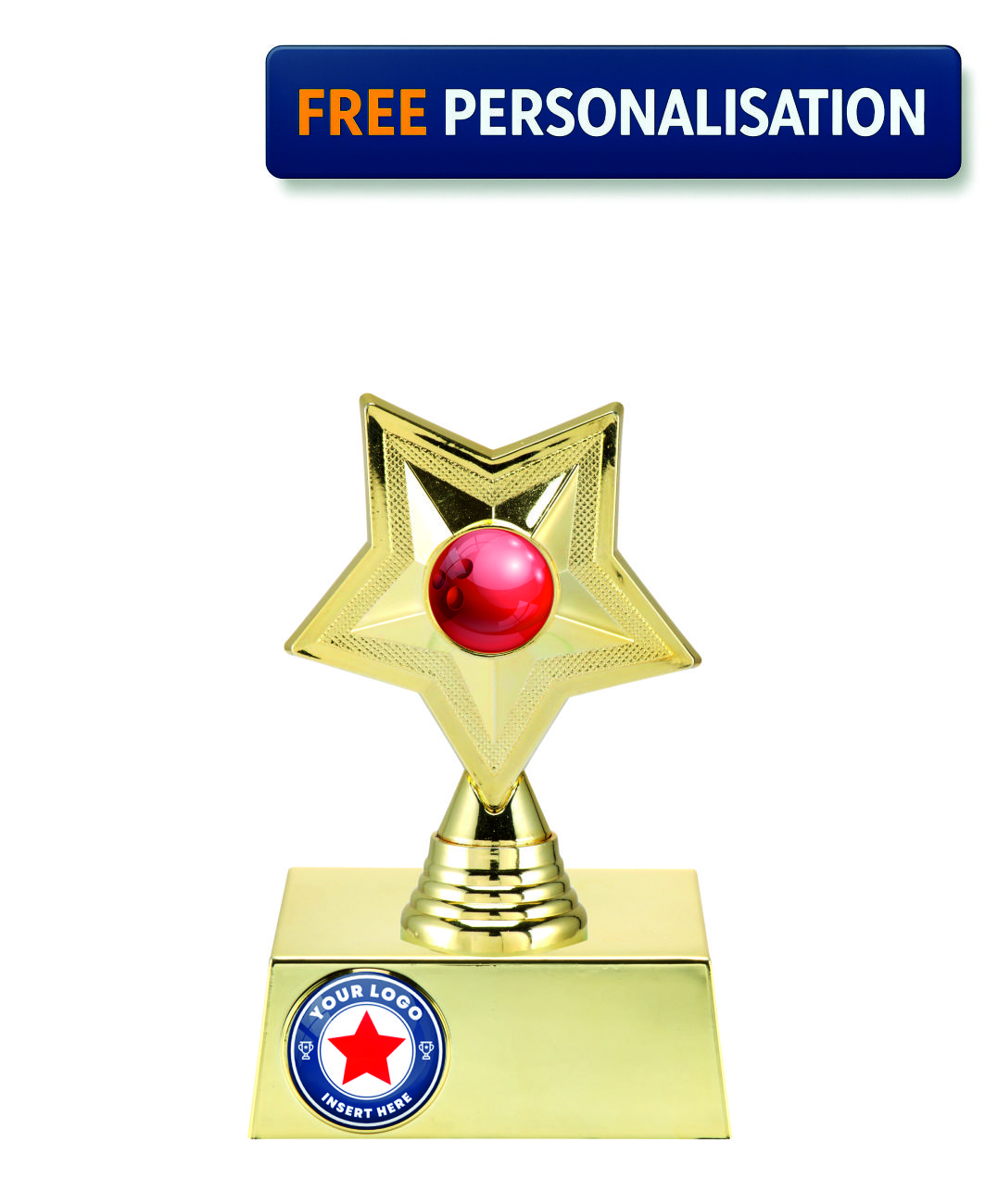 16cm GOLD STAR BOWLING AWARD - P531.01 + N32.01