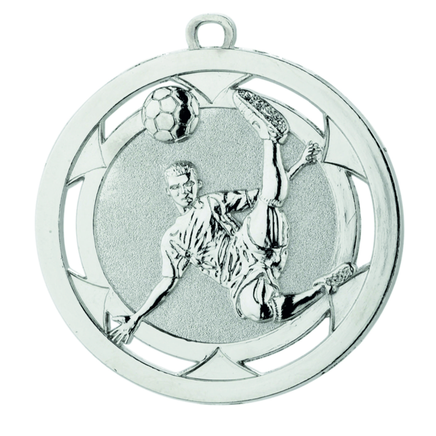 Male Footballer Silver 50mm Medal D4A.02