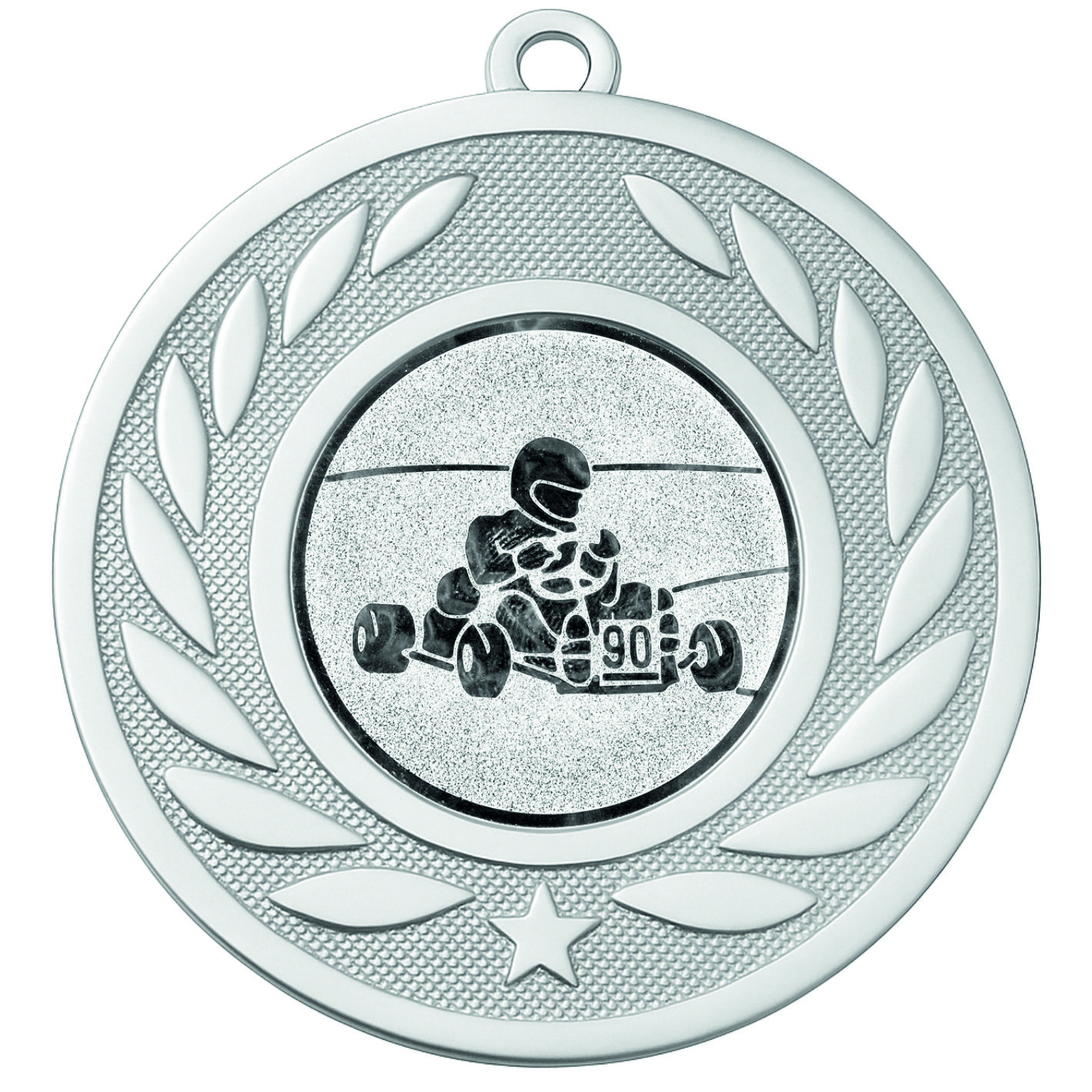 Silver Laurel Karting Medal - FREE Ribbon - BIE.M9459.02