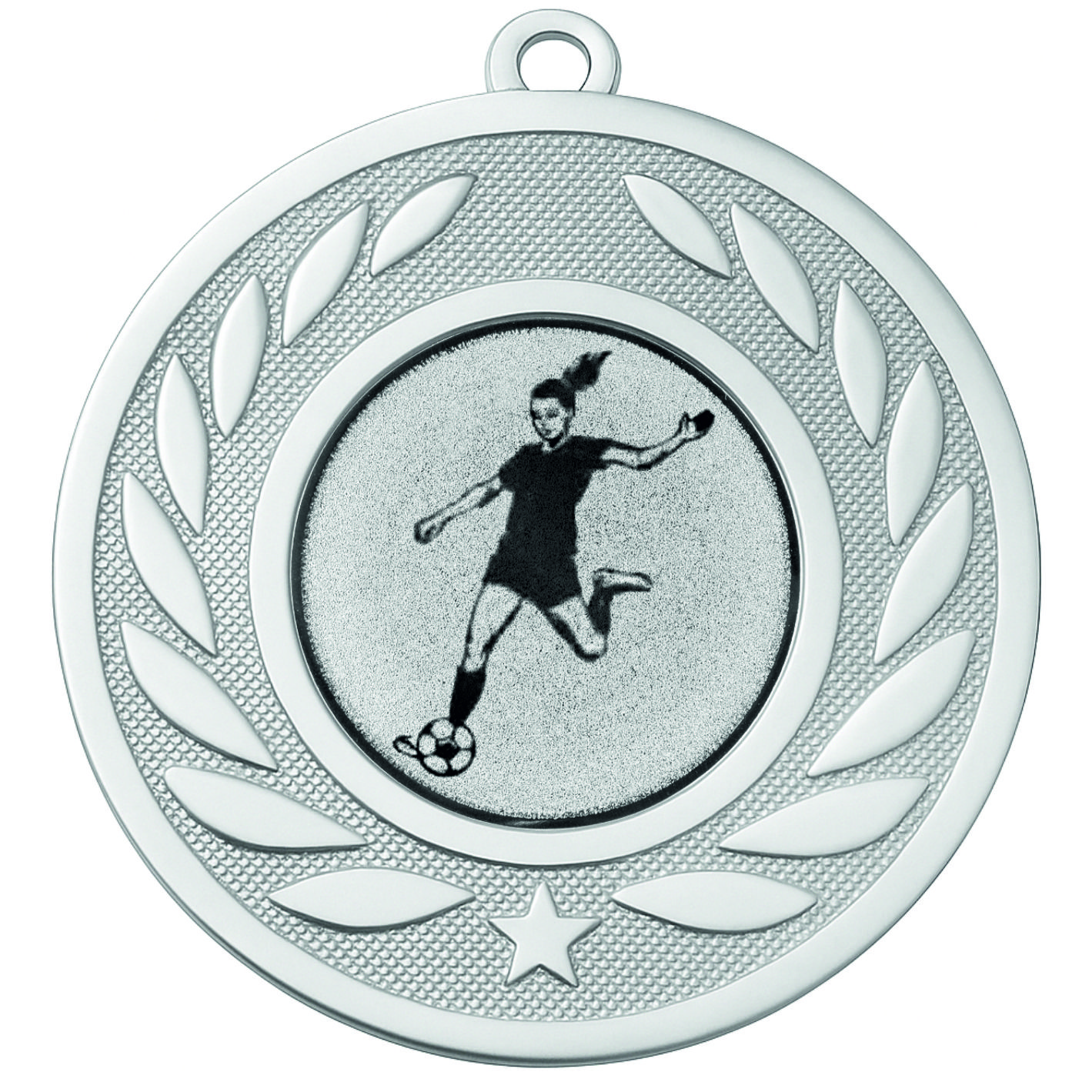 Silver Laurel Female Football Medal - FREE Ribbon - BIE.M9459.02
