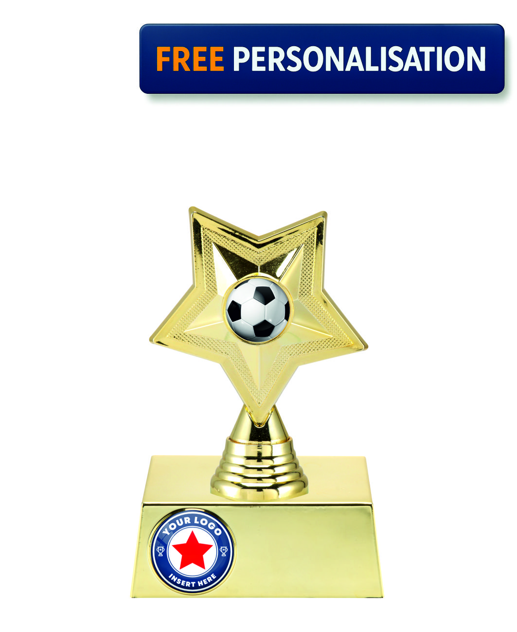 16cm GOLD STAR FOOTBALL AWARD - P531.01 + N32.01