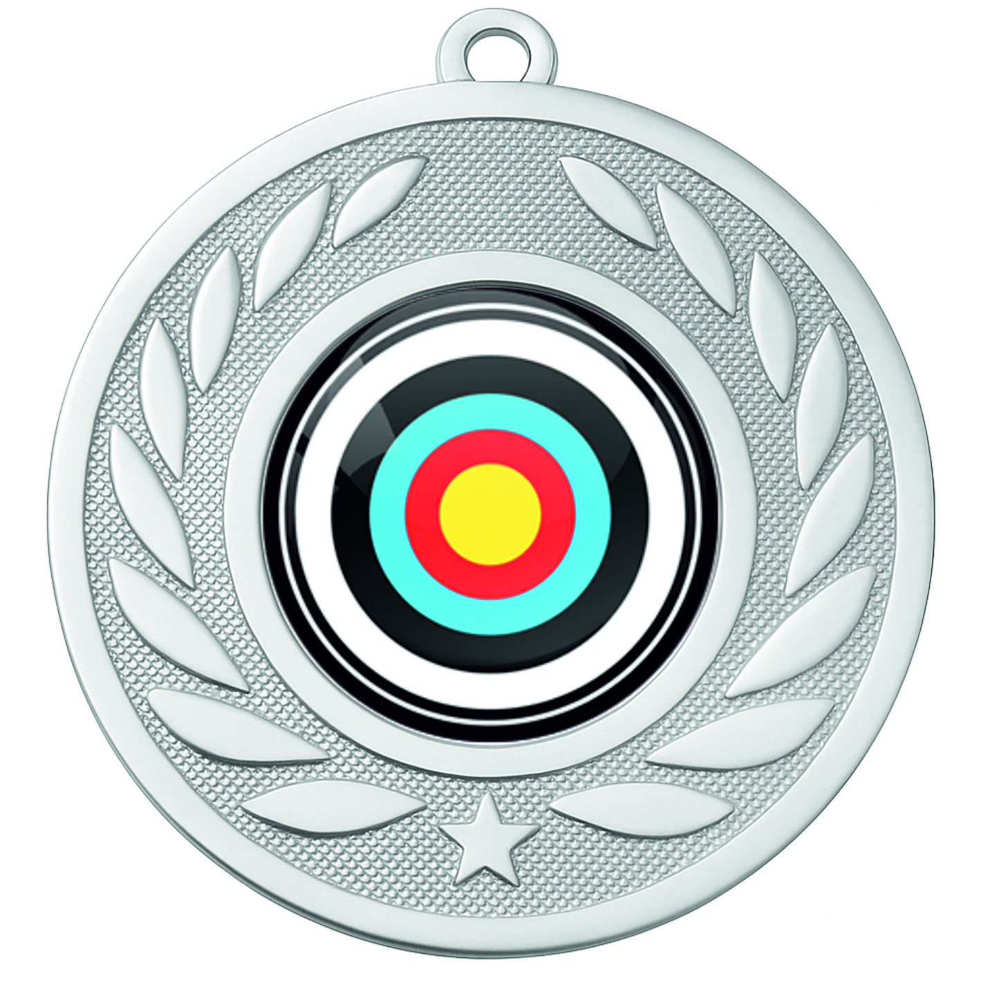 Silver Laurel Colour Archery Medal - FREE Ribbon - BIE.M9459.02