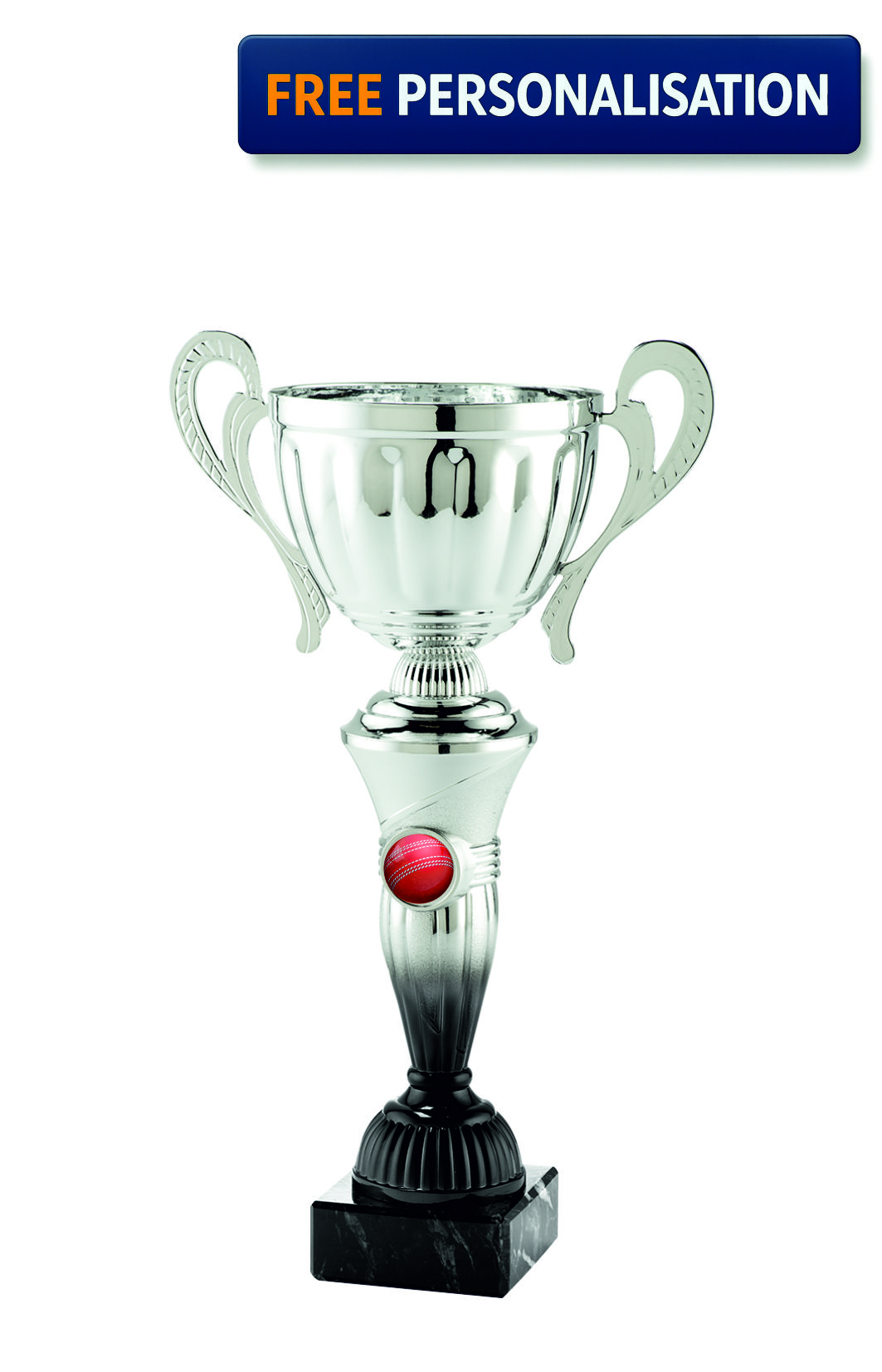 32cm SILVER & BLACK CUP CRICKET AWARD - MT.151.16.C