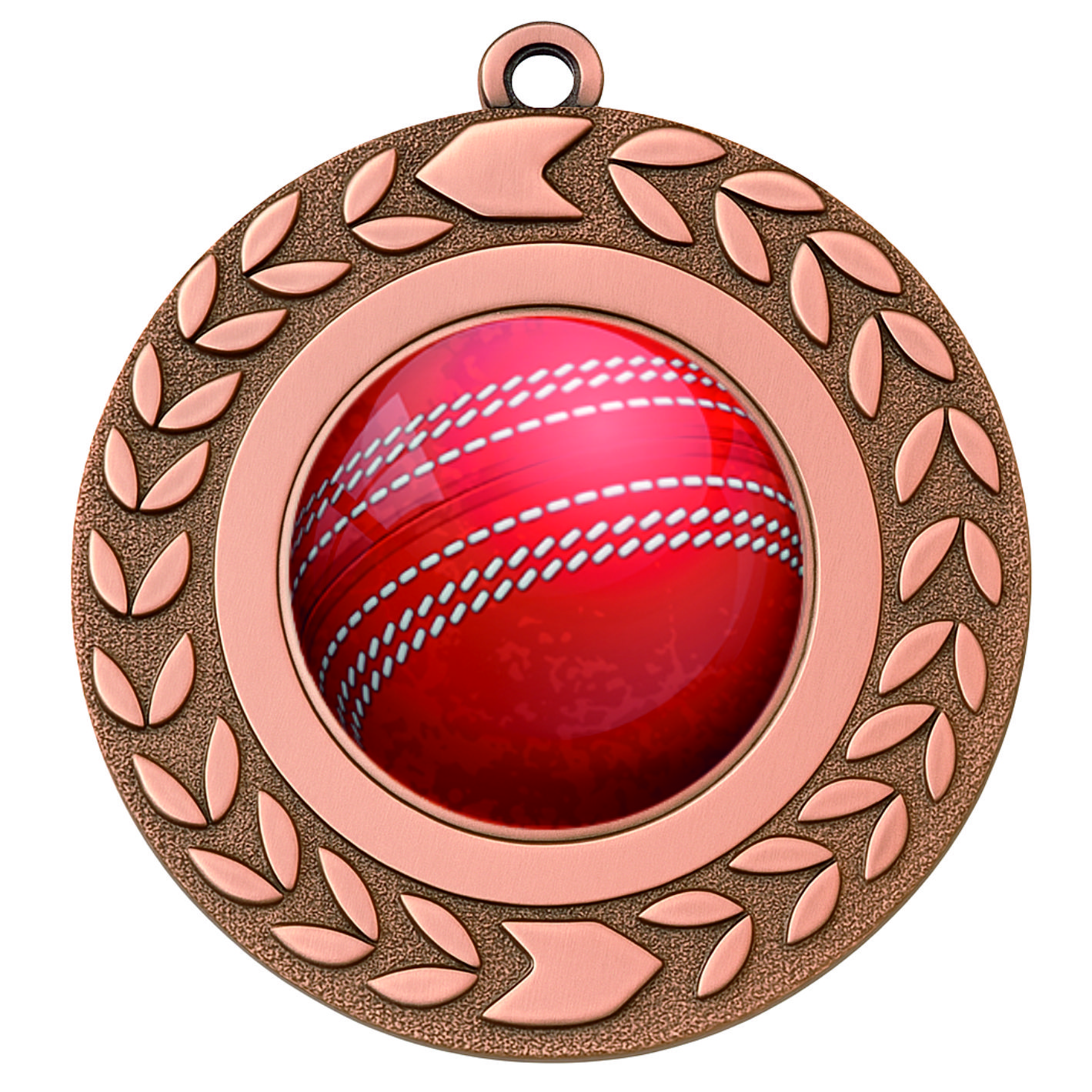 Bronze Wreath Colour Cricket Medal-FREE Ribbon-BIE.M9460.03