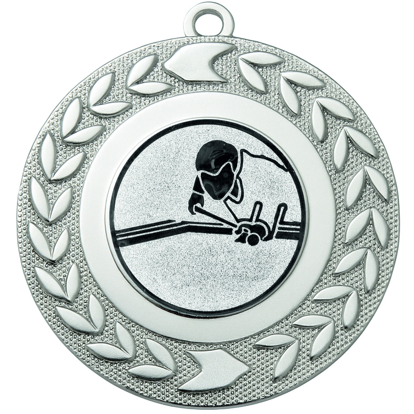 Silver Wreath Billiards Medal - FREE Ribbon - BIE.M9460.02